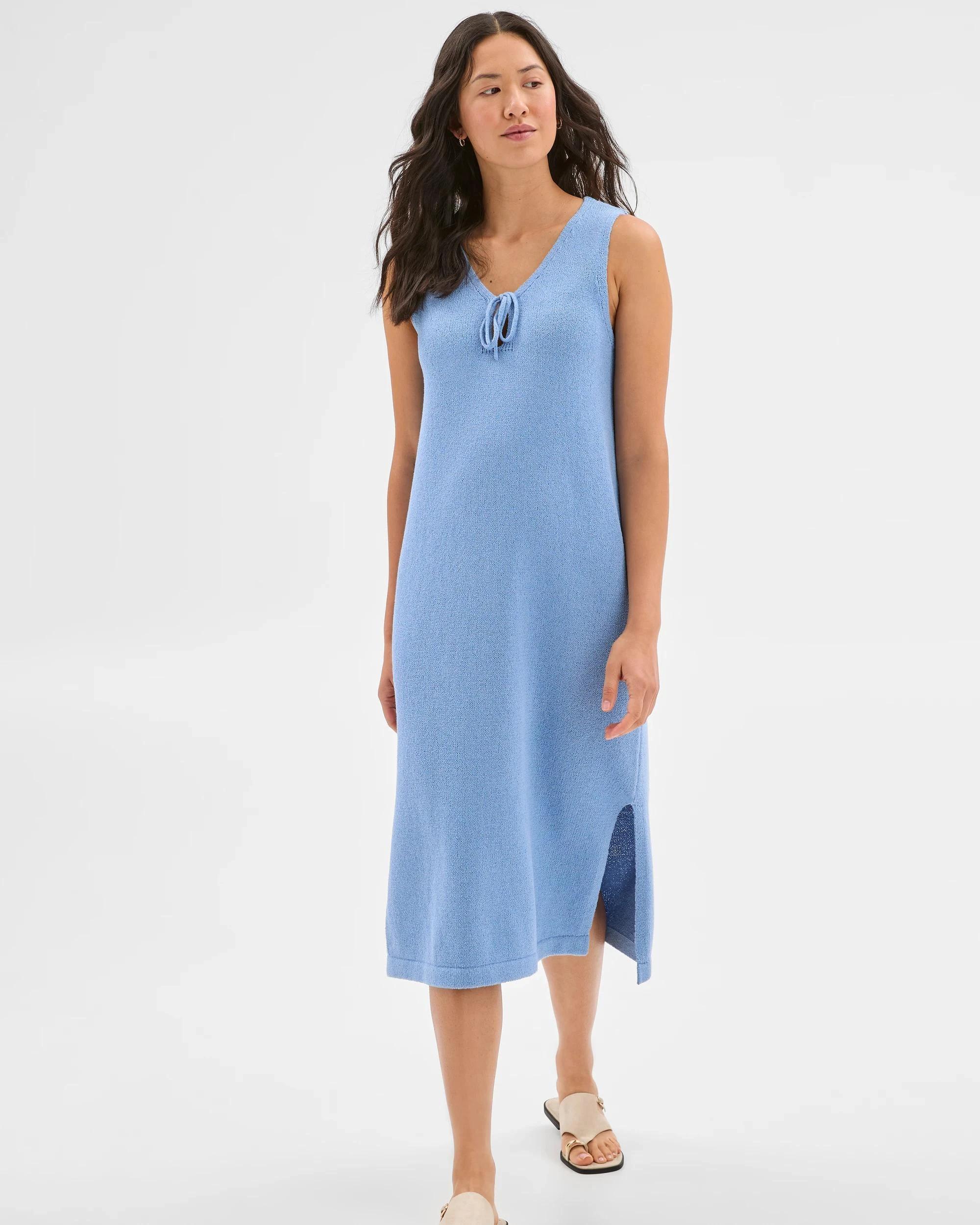 4 Target Australian Cotton Blend Boucle Knit Midi Dress ASHLEIGH BLUE, 4 of 6
