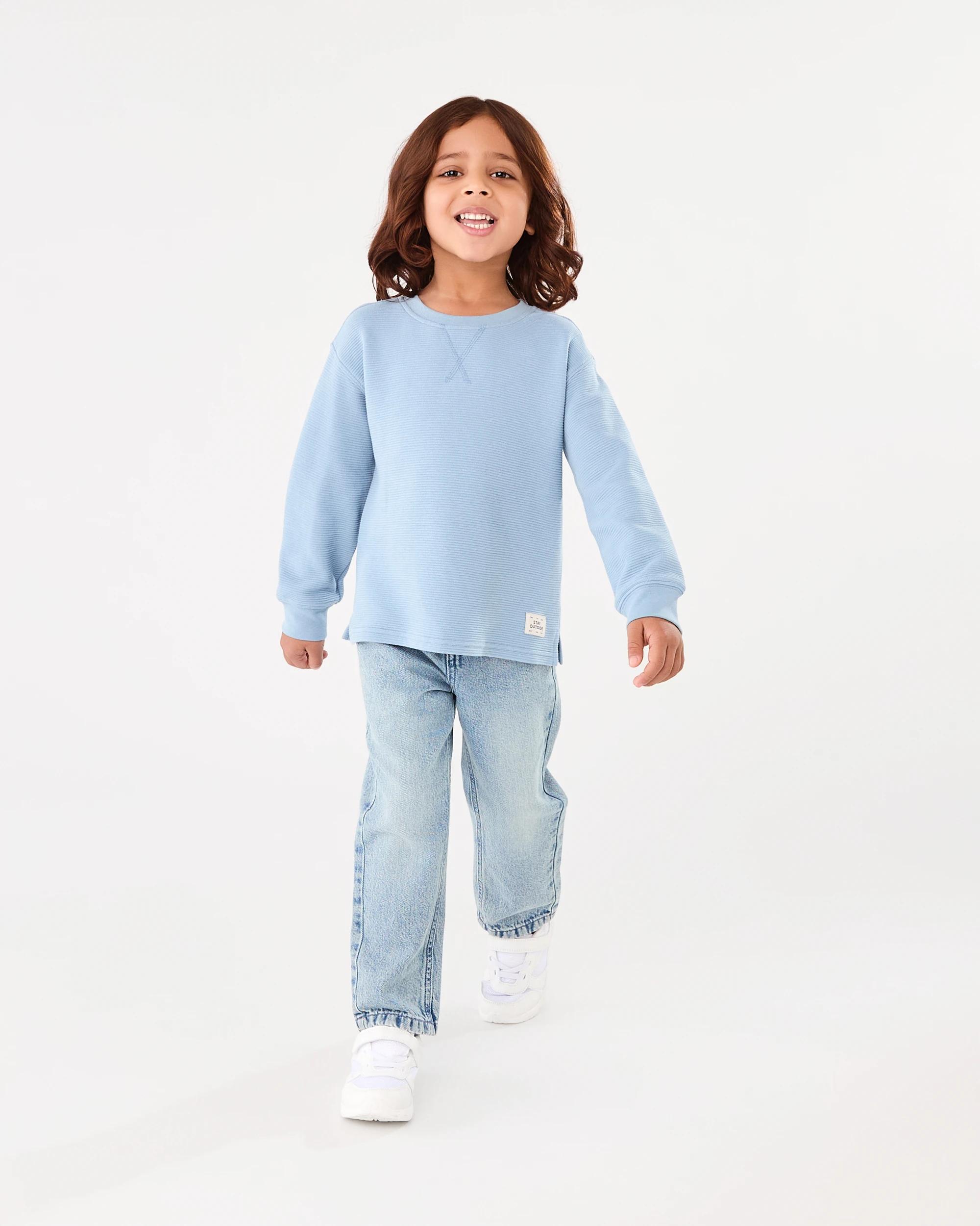 6 Long Sleeve Ottoman T-shirt Faded Blue, 6 of 7