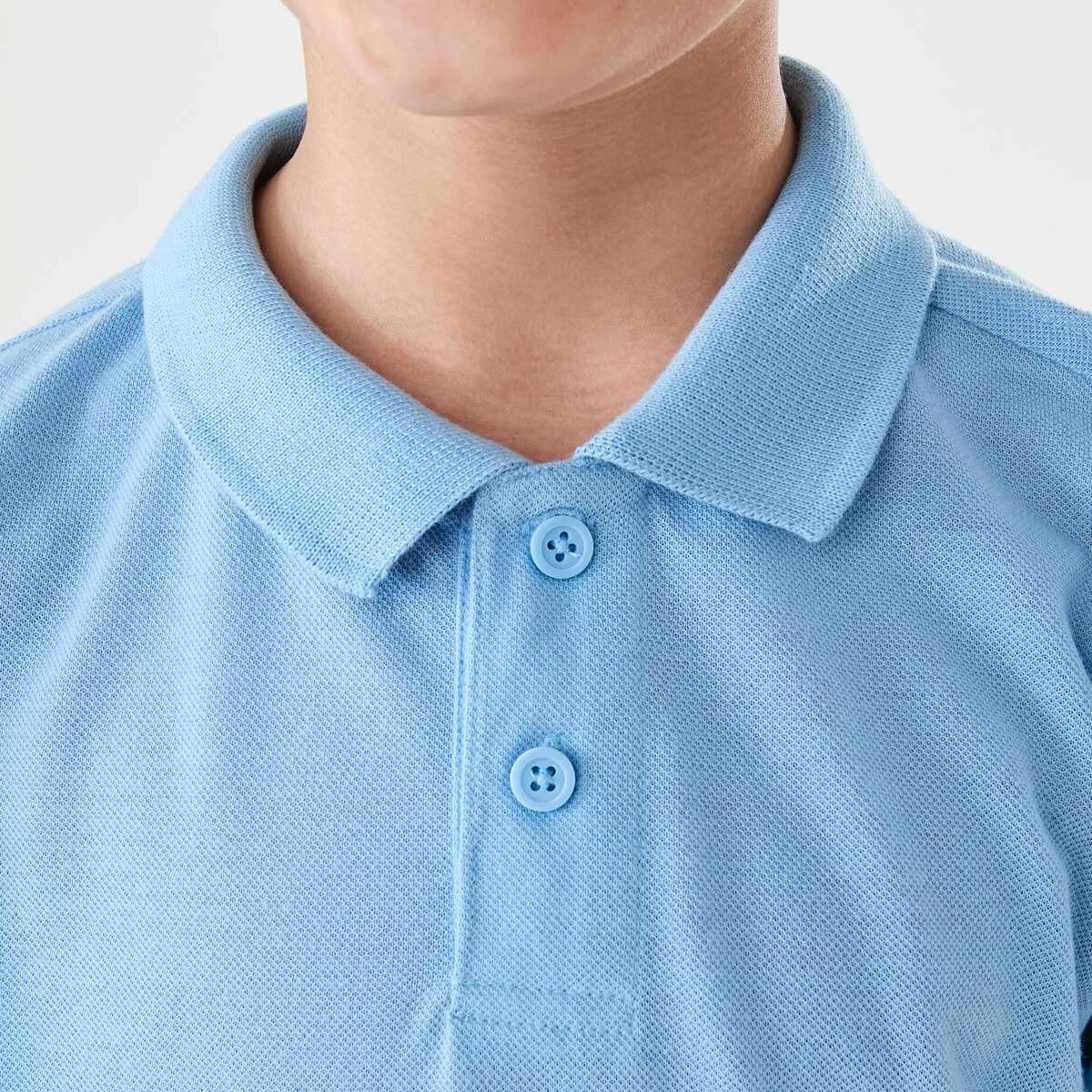 4 School Polo T-shirt Mid Blue, 4 of 8