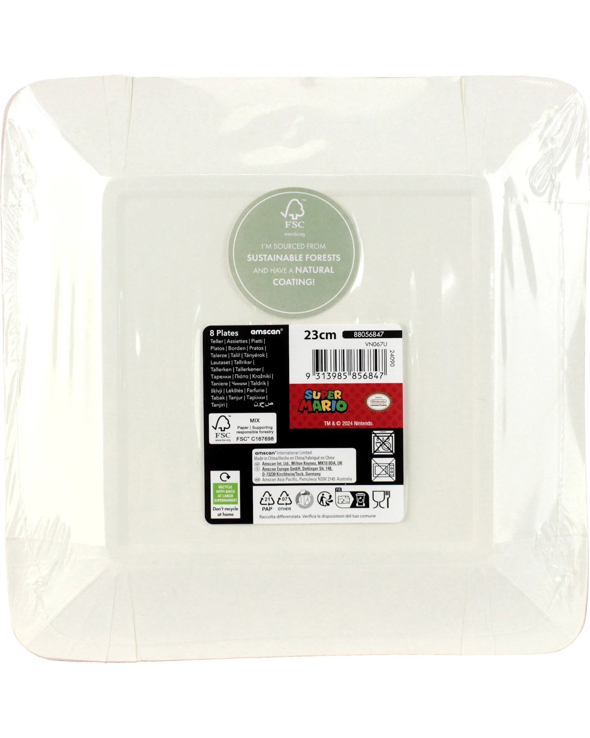 2 Amscan Super Mario Bros. Large Square Paper Plates Pack of 8, 2 of 2