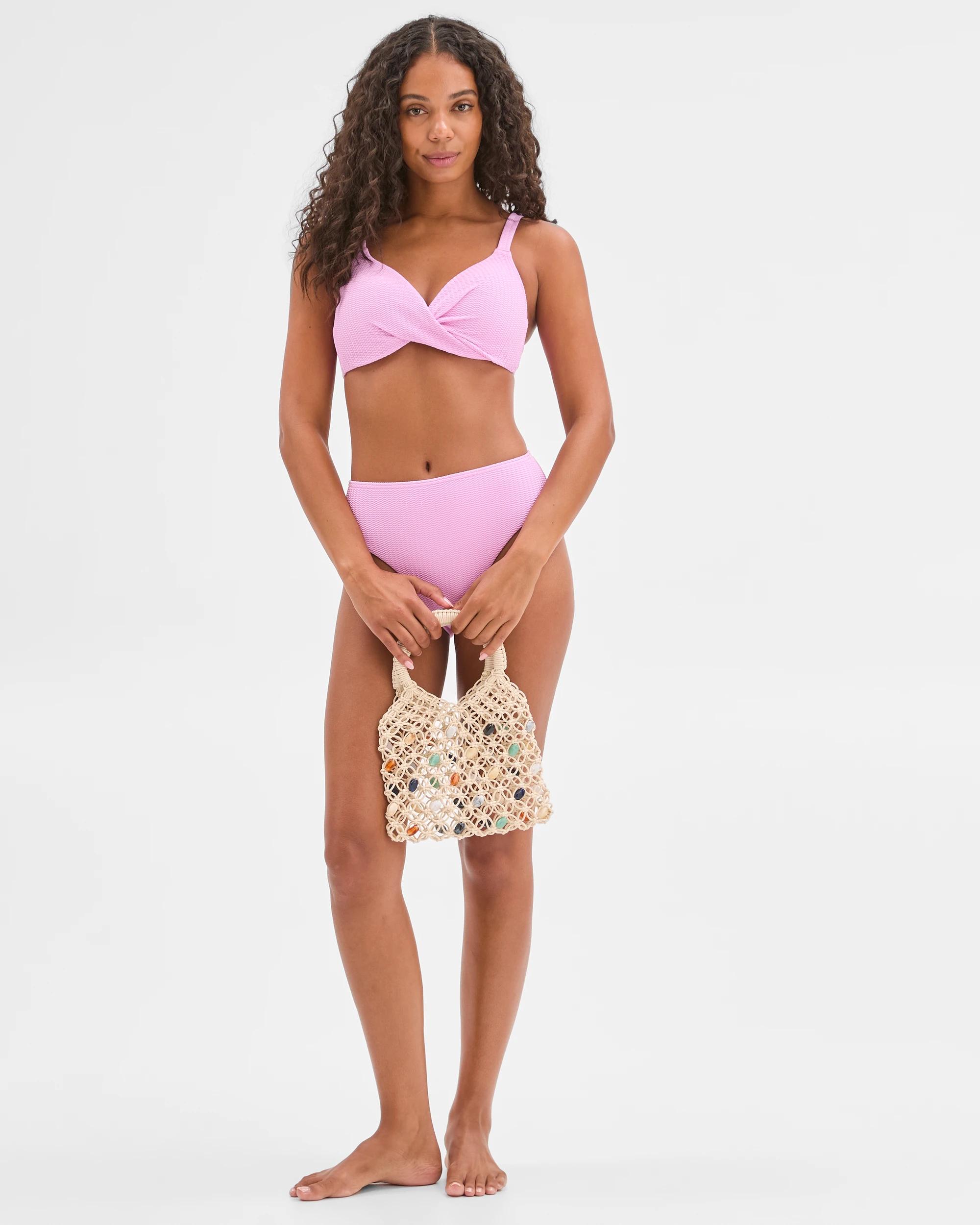 1 Target Woman Resort Crinkle Twist Swim Bikini Top ORCHID, 1 of 9