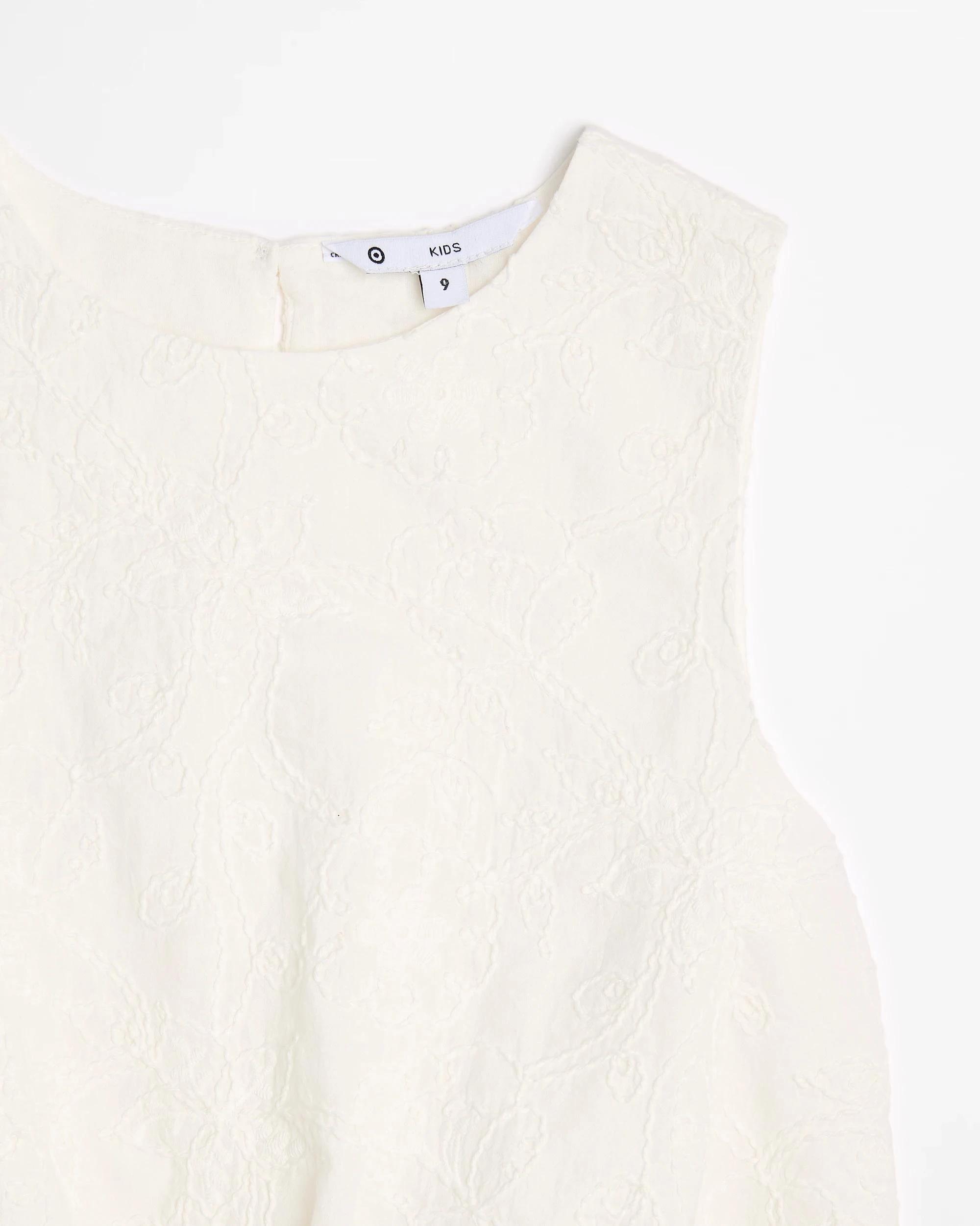 5 Target Bubble Hem Embroidered Tank Top WHITE, 5 of 5