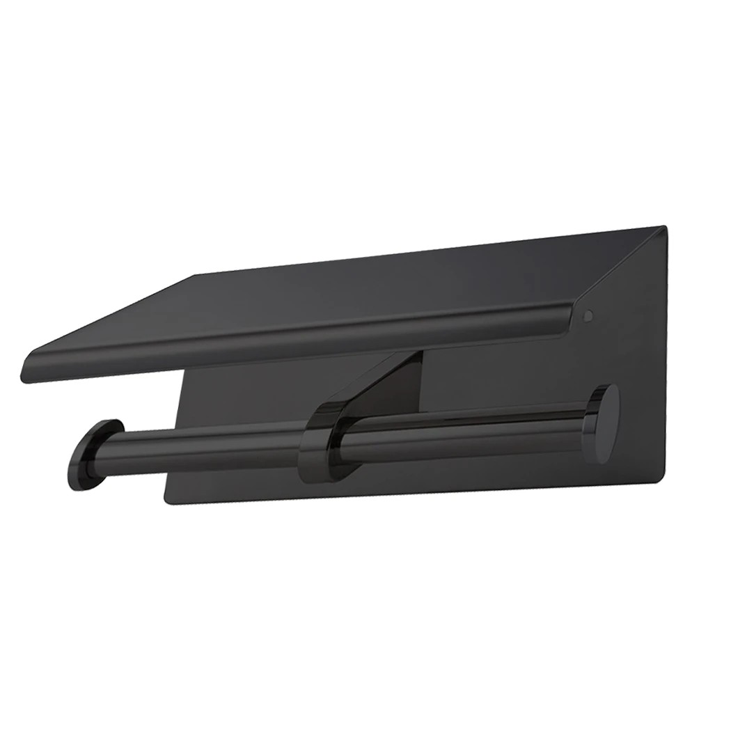 2 Traderight Toilet Paper Holder Double Roll - Black, 2 of 7