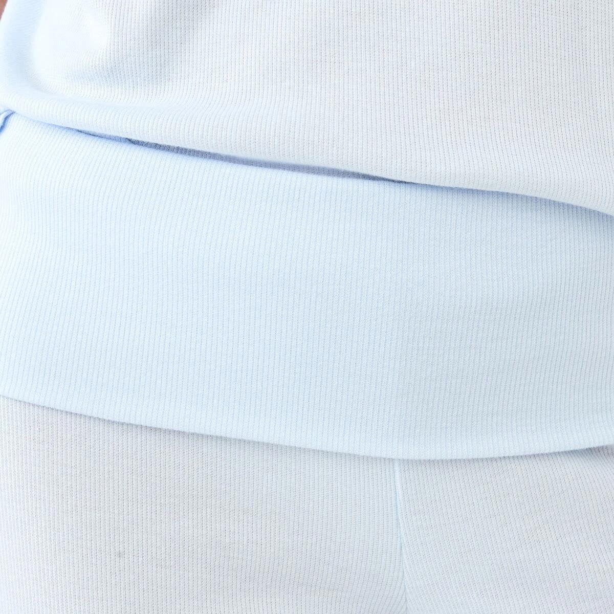 6 Folded Waist Comfort Rib Pants Halo Blue, 6 of 6
