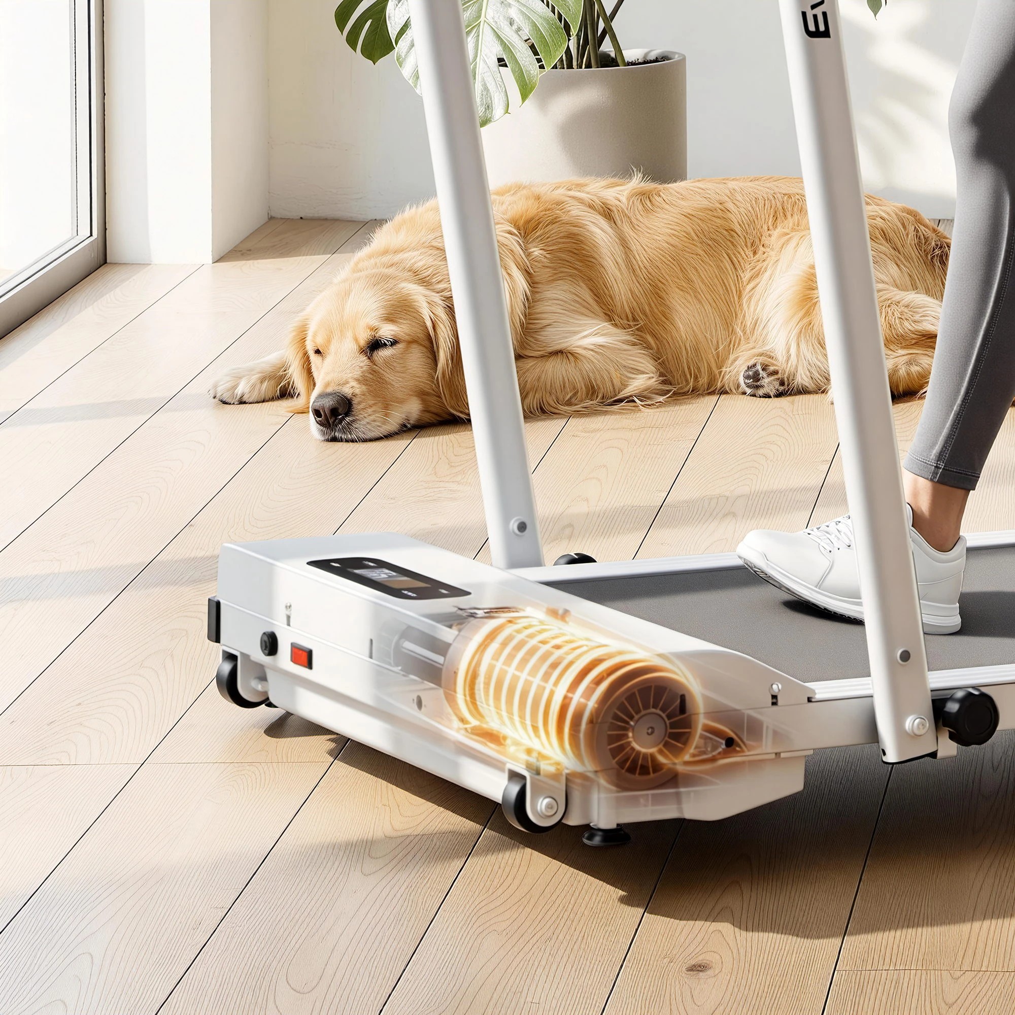 9 Everfit 3 in 1 Walking Pad Treadmill 12% Incline Foldable Under Desk Treadmills for Home Gym - White, 9 of 9