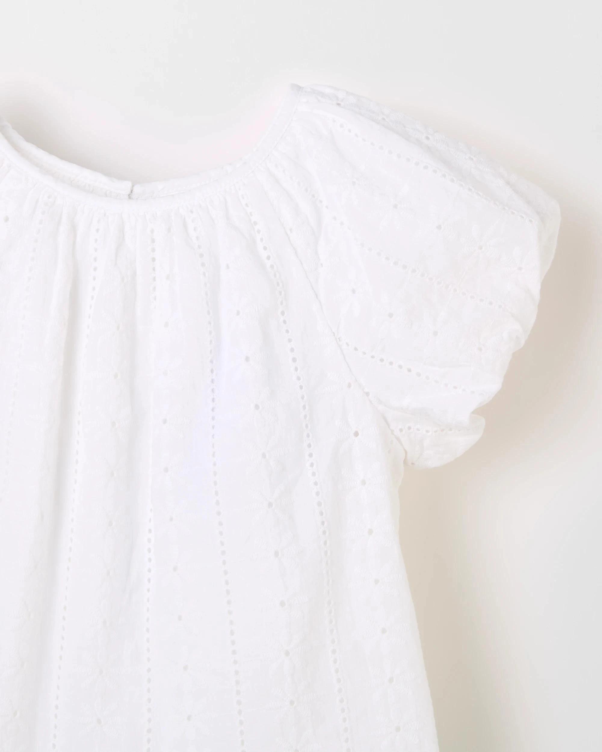 2 Target Australian Cotton Puff Sleeve Broderie Top CREAM, 2 of 2