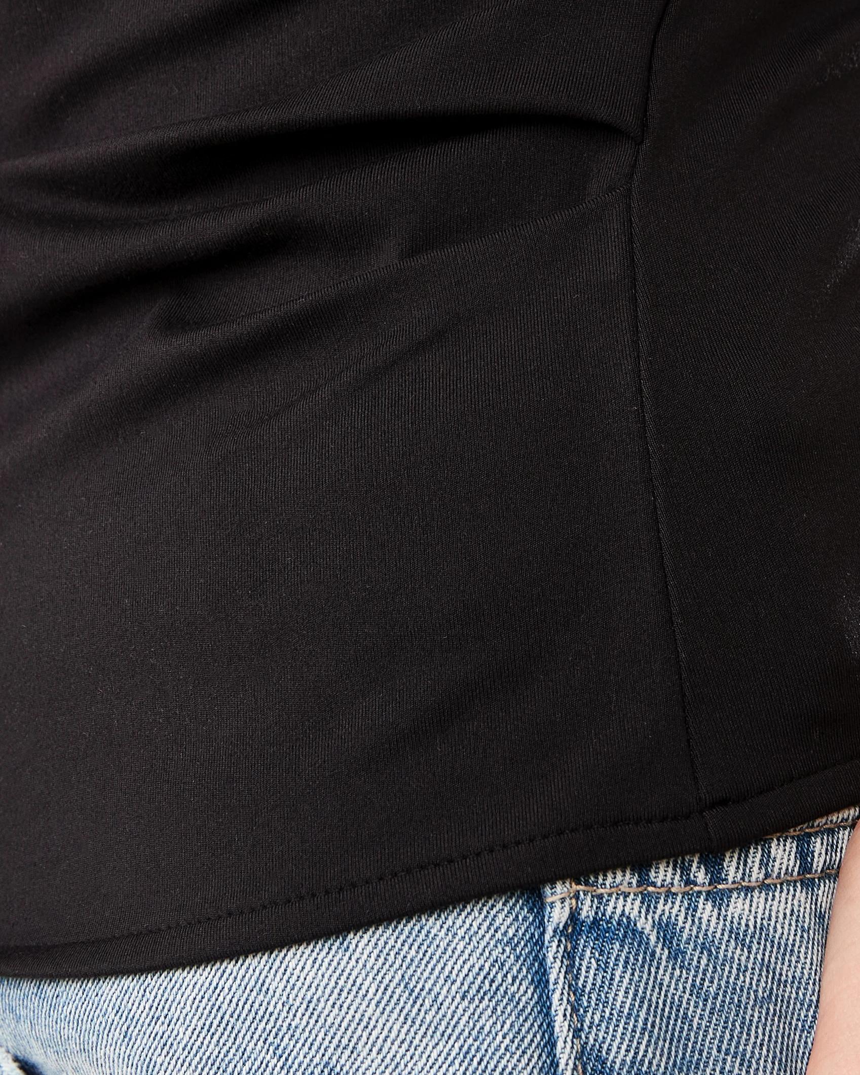 6 Sleeveless Lace Trim Drape Tank Black, 6 of 6