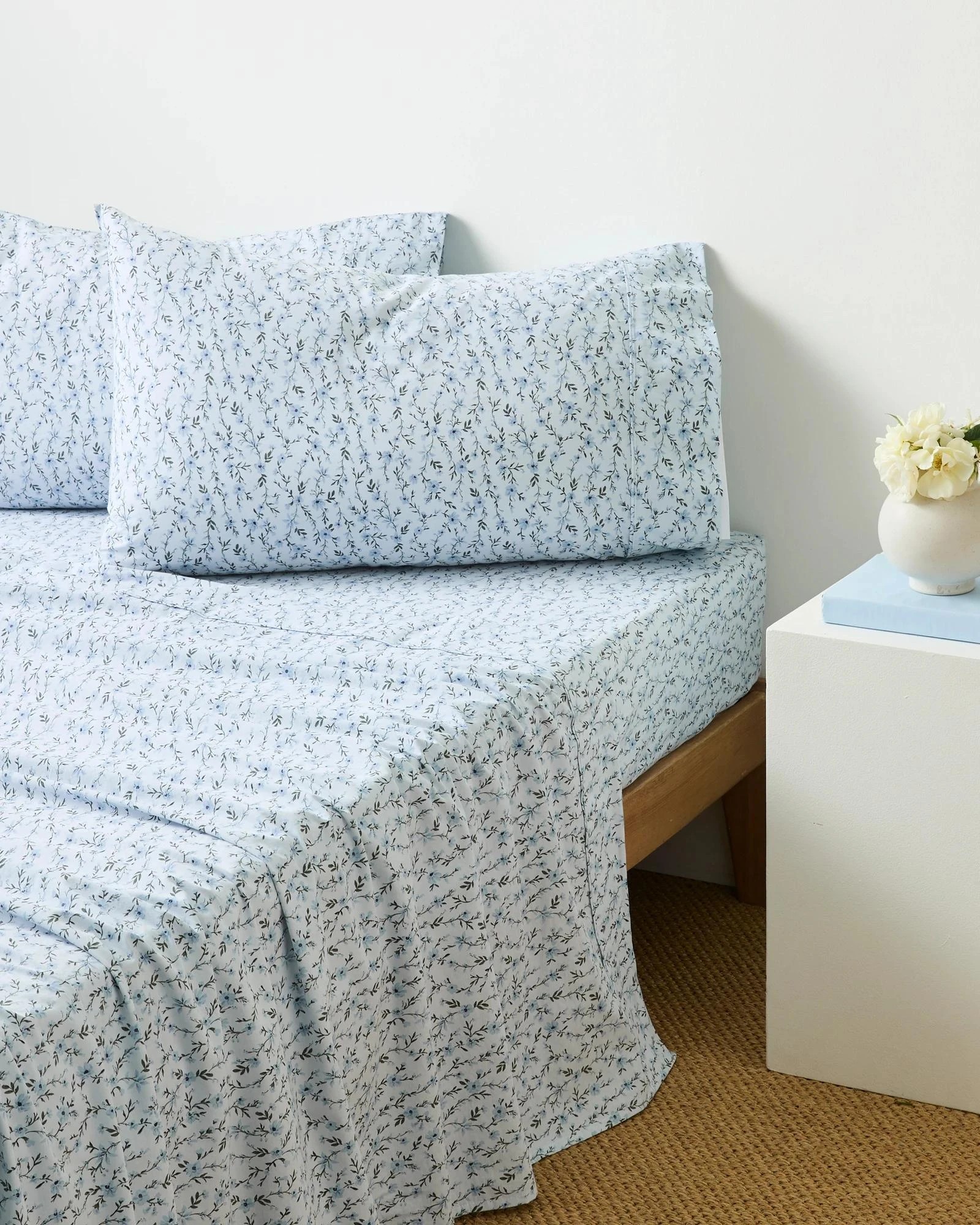 1 Target Belle Ditsy Floral Australian Cotton Sheet Set - King Bed - Blue, 1 of 2