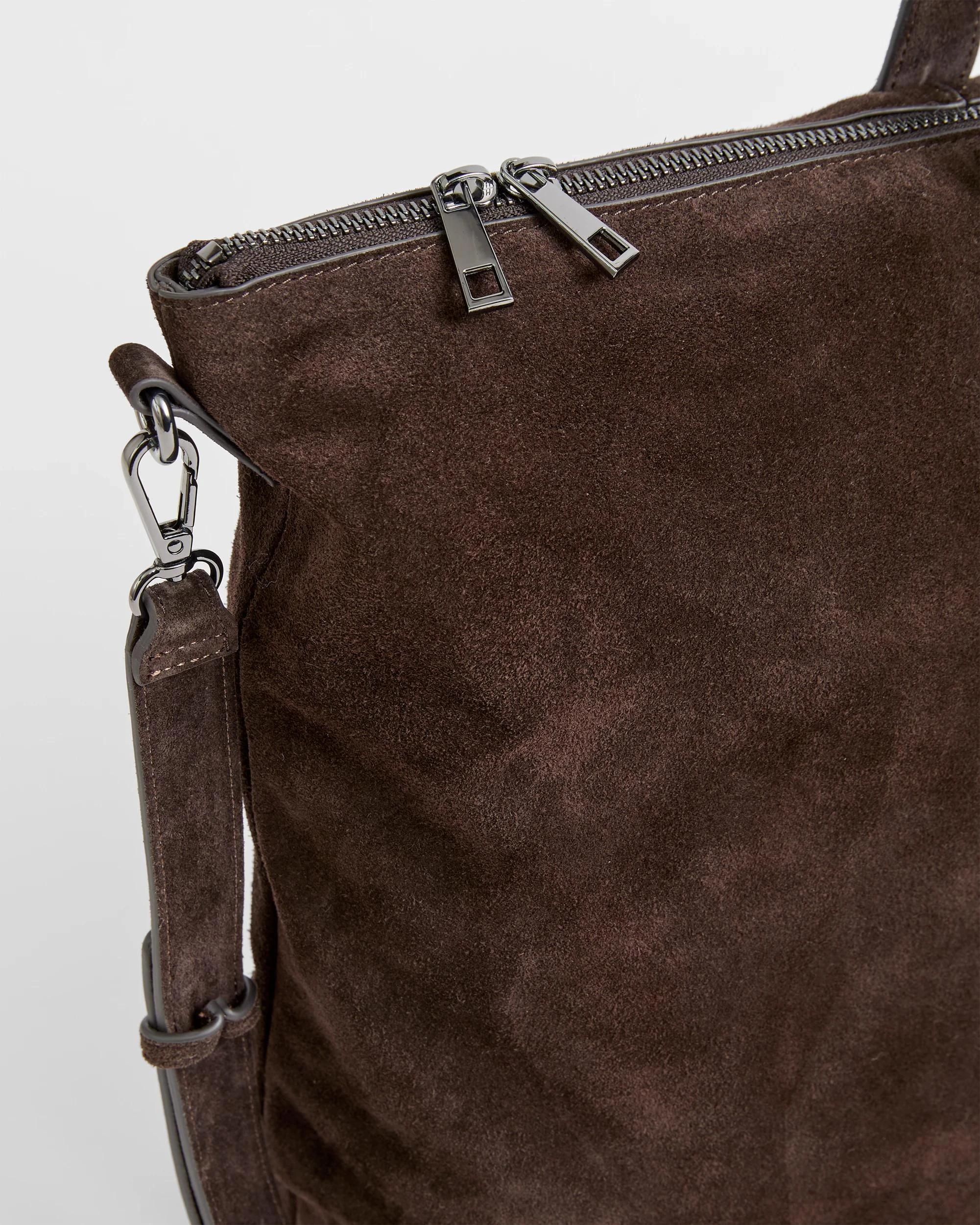 2 Preview Premium Suede Leather Duffle Bag BITTER CHOCOLATE, 2 of 3