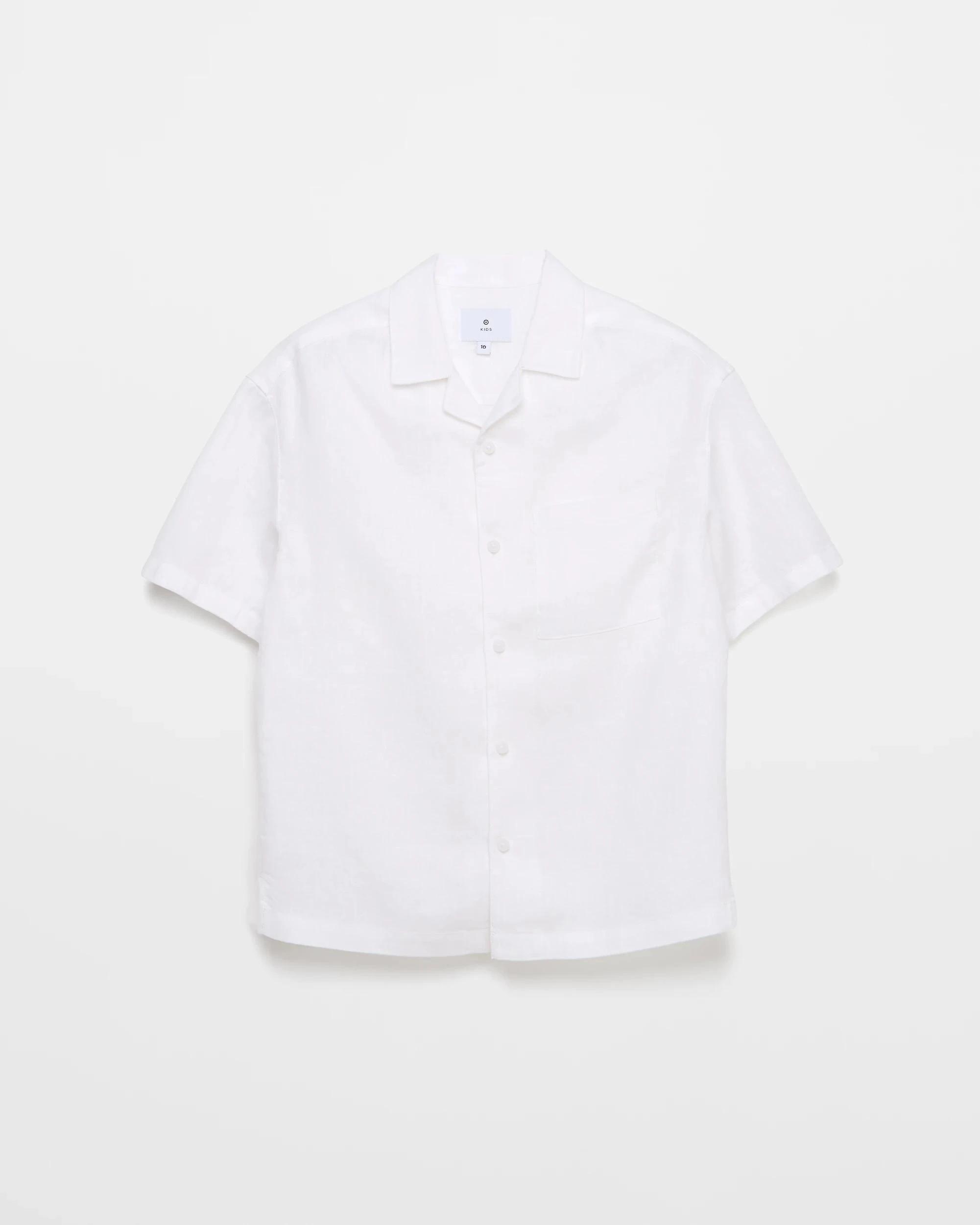 5 Target European Linen Short Sleeve Shirt WHITE, 5 of 6