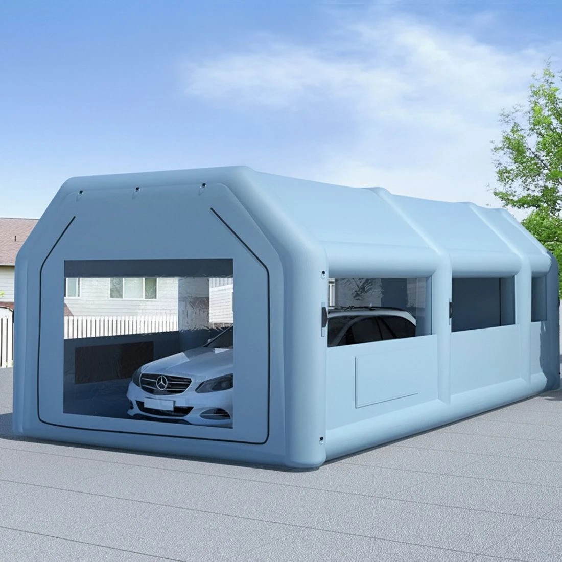 5 Giantz Inflatable Spray Booth 8.5X4.6M Car Paint Tent Filter System 2 Blowers - Blue, 5 of 6