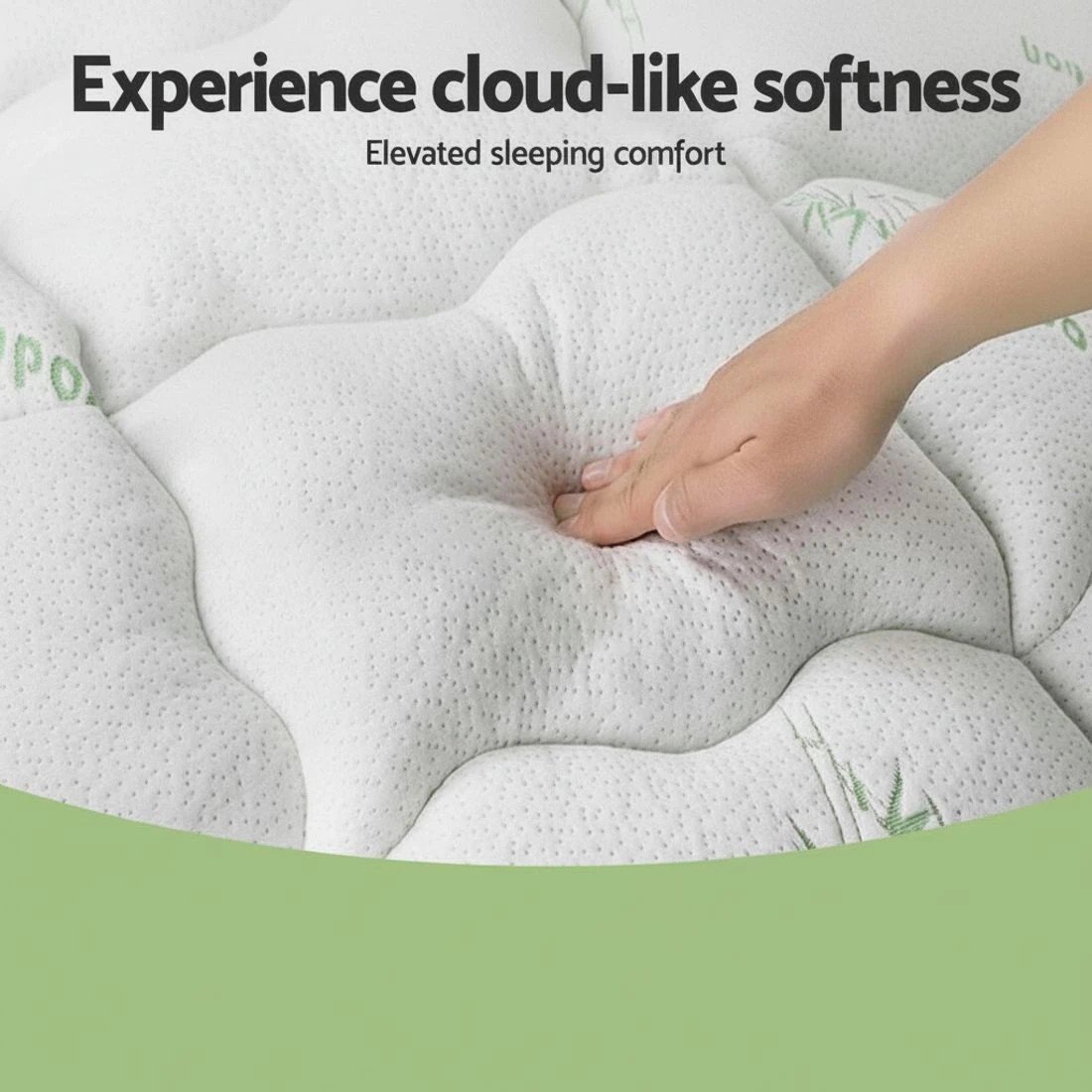 7 Giselle Bedding 1500GSM Pillowtop Mattress Topper Bamboo Mattress Pad for Back Pain Relief Washable - White, 7 of 9