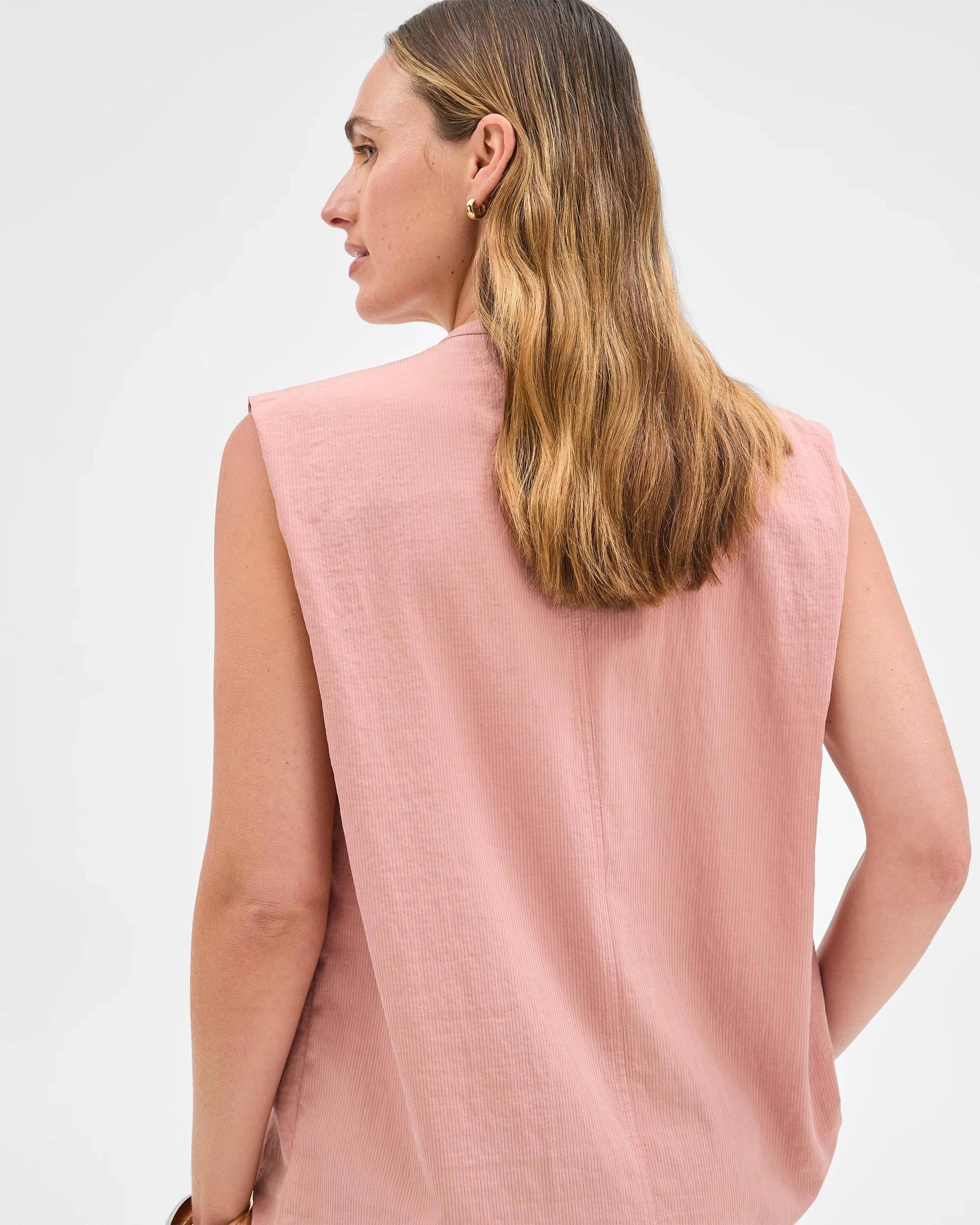 6 Target Sleeveless Scarf Draped Front Blouse BLUSH PINK, 6 of 7
