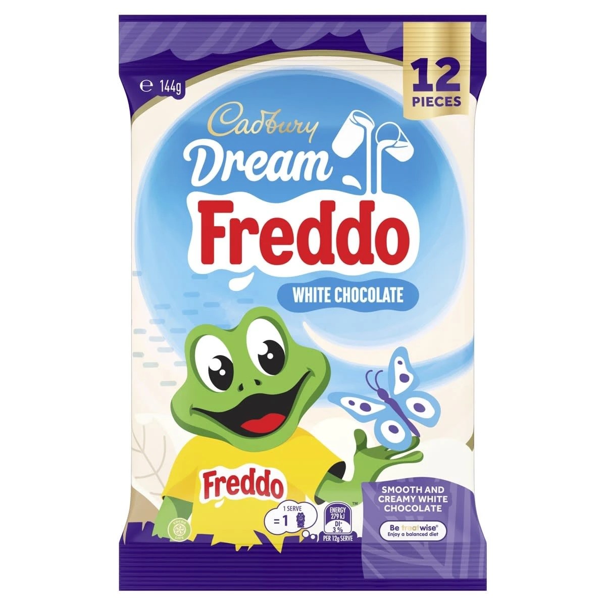 1 Cadbury Dairy Milk Dream Freddo White Chocolate Share Pack 12 Piece 144g, 1 of 4
