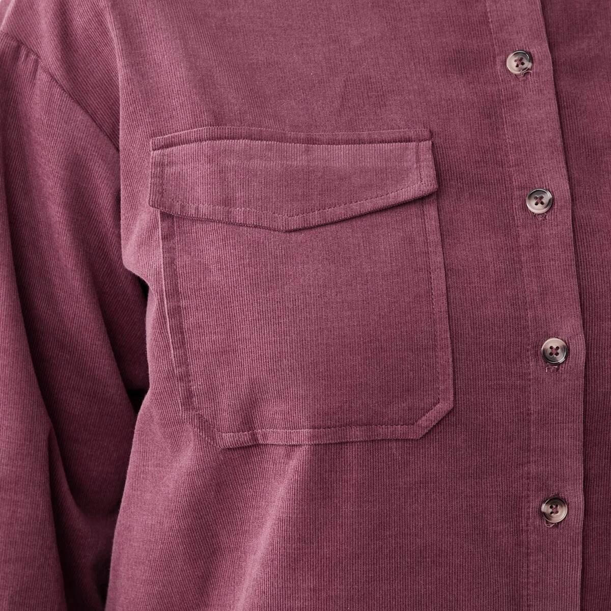 7 Long Sleeve Baby Corduroy Shirt Berry, 7 of 8