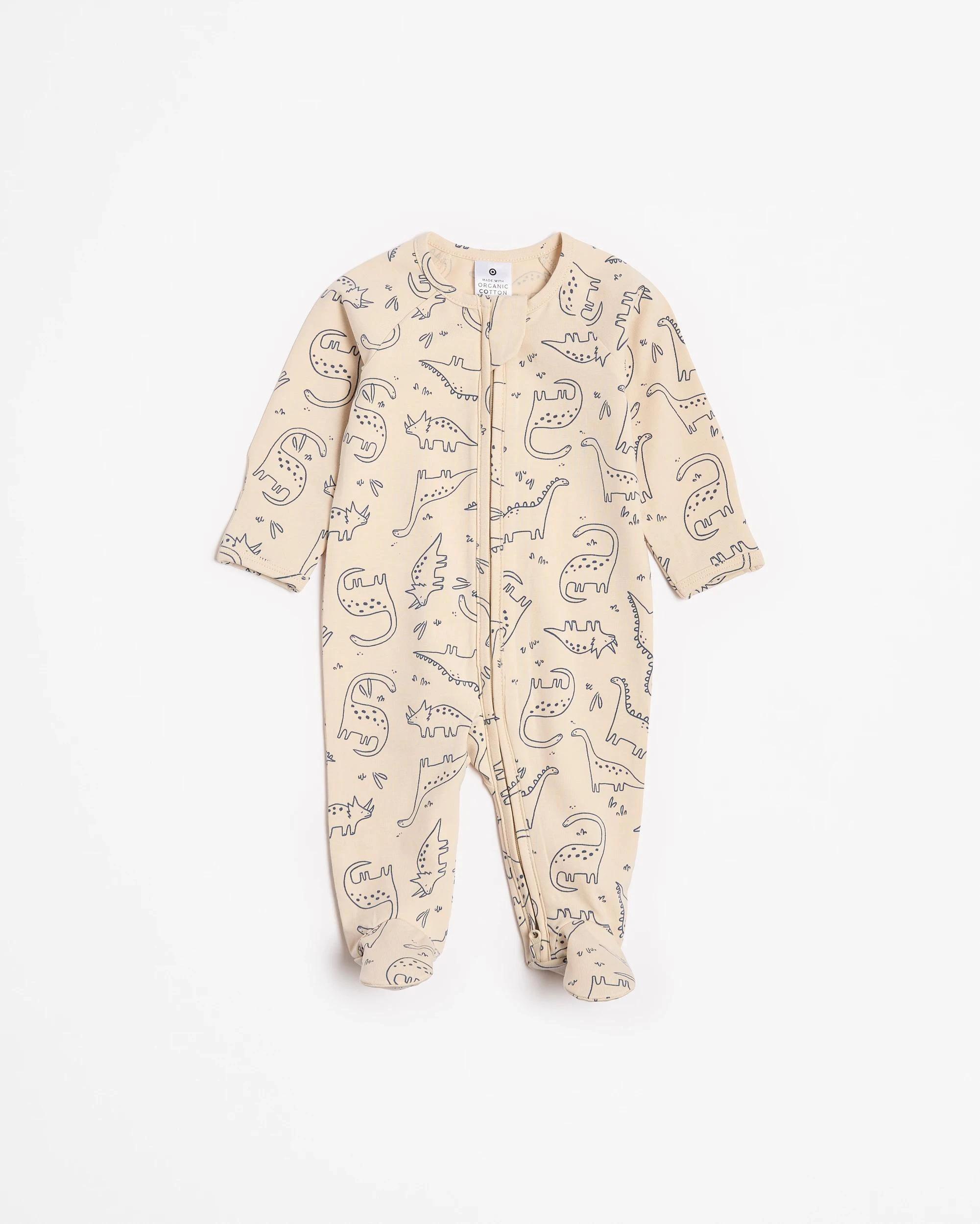 1 Target Baby Baby Organic Cotton Print Zip Coverall SAND, 1 of 3
