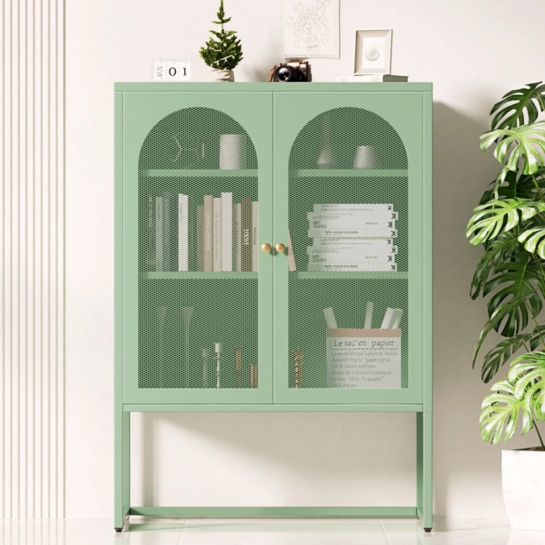 1 Artiss Buffet Sideboard Metal Cabinet - Green, 1 of 8