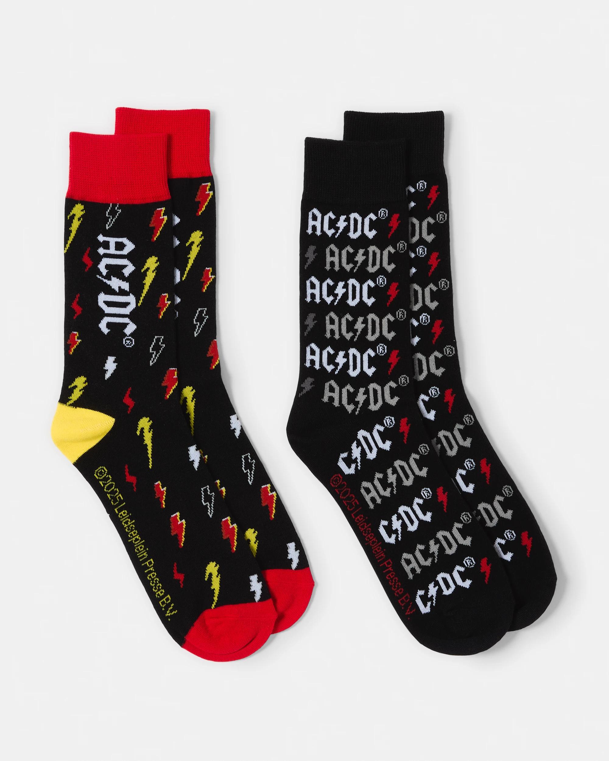 1 2 Pack AC/DC License Crew Socks Acdc 26, 1 of 3
