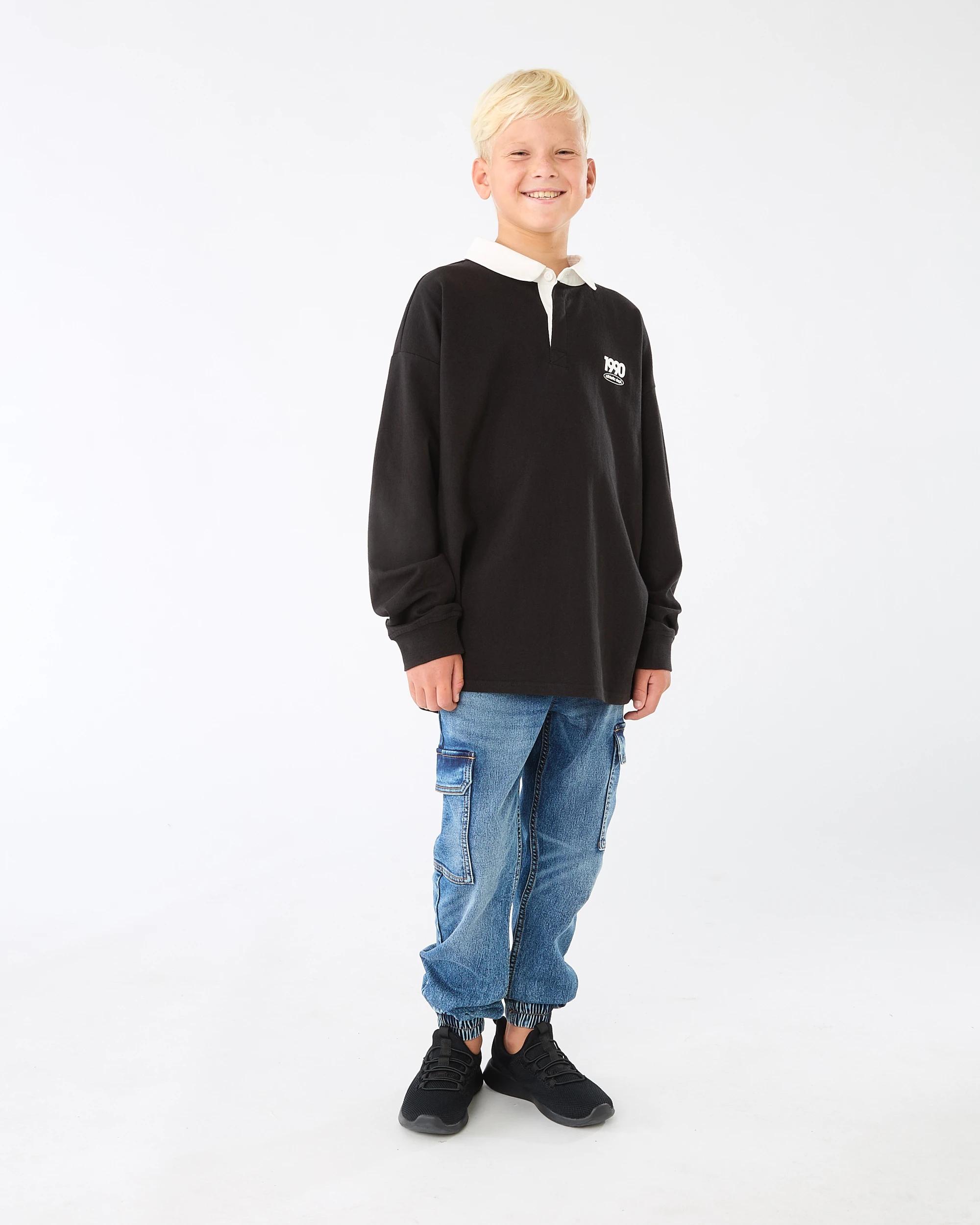 6 Oversized Rugby T-shirt Blk Varsit, 6 of 8