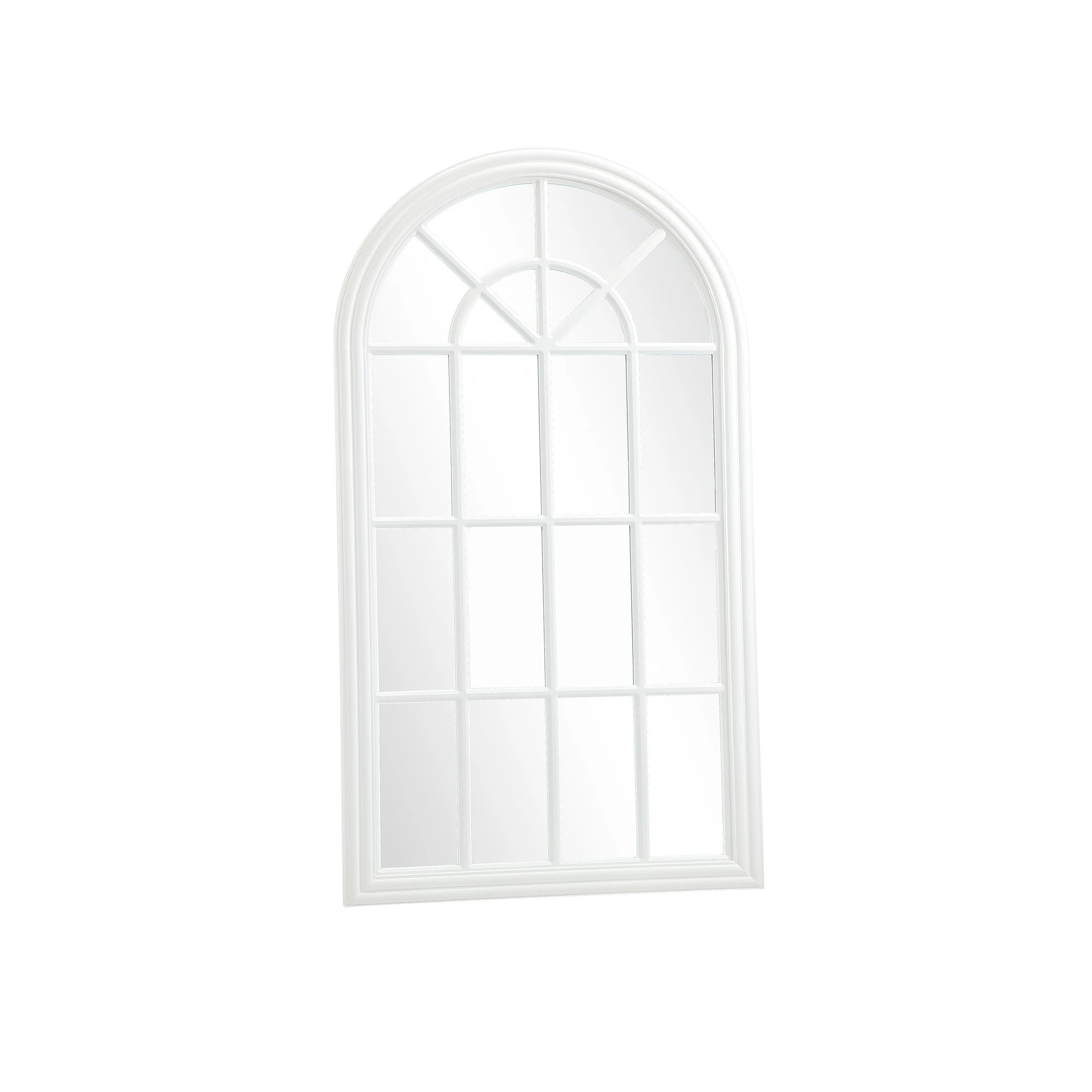 8 Oikiture Window Mirror Arched Wall Mirrors Decor 76x51cm Wooden
 - White, 8 of 9