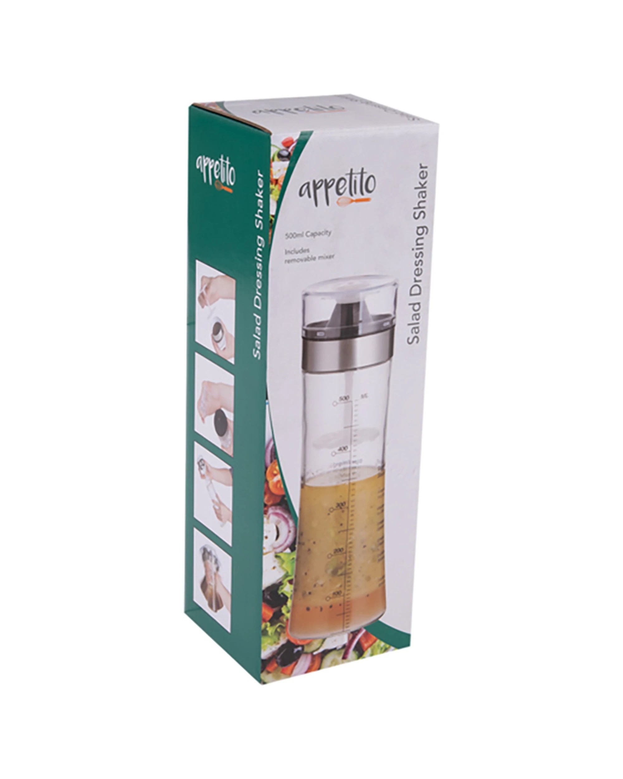 2 Appetito Salad Dressing Shaker 500ml Home Kitchen Cooking Tool - Clear, 2 of 5