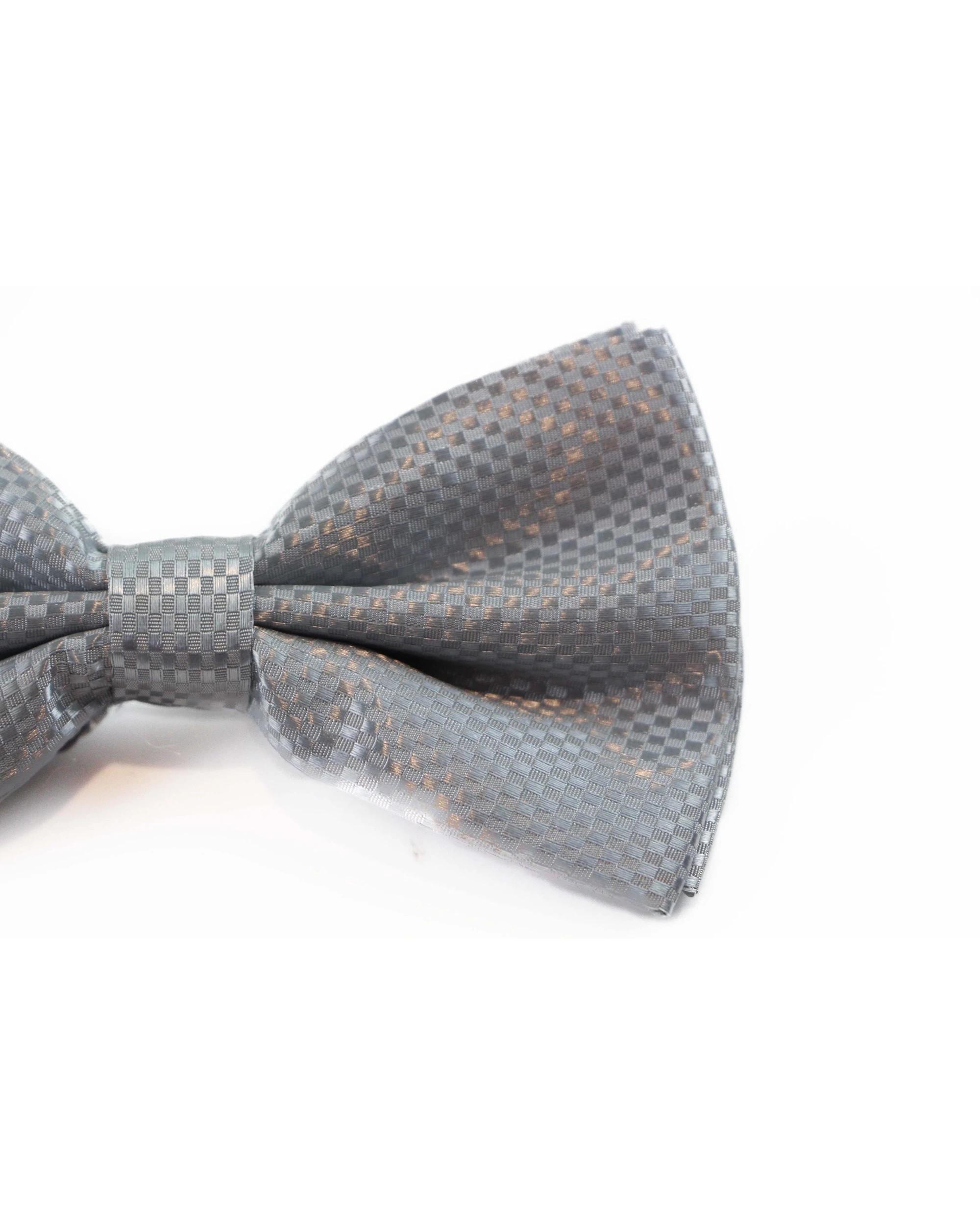 2 Zasel Mens Silver Disco Shine Checkered Patterned Bow Tie - Silver, 2 of 4