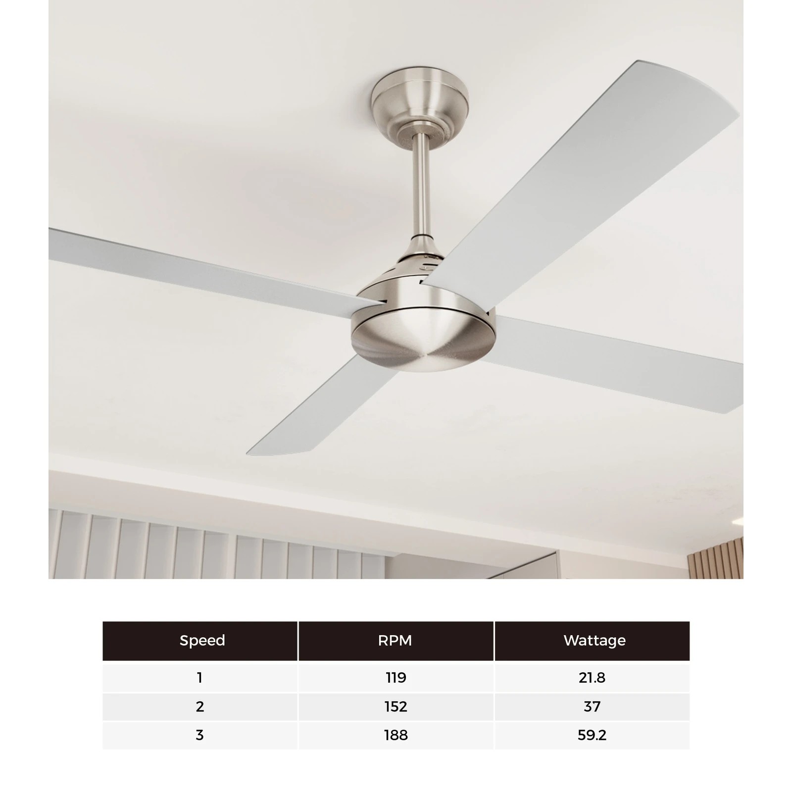 5 Vevare 52" Ceiling Fan AC Motor with Remote Control, 5 of 10