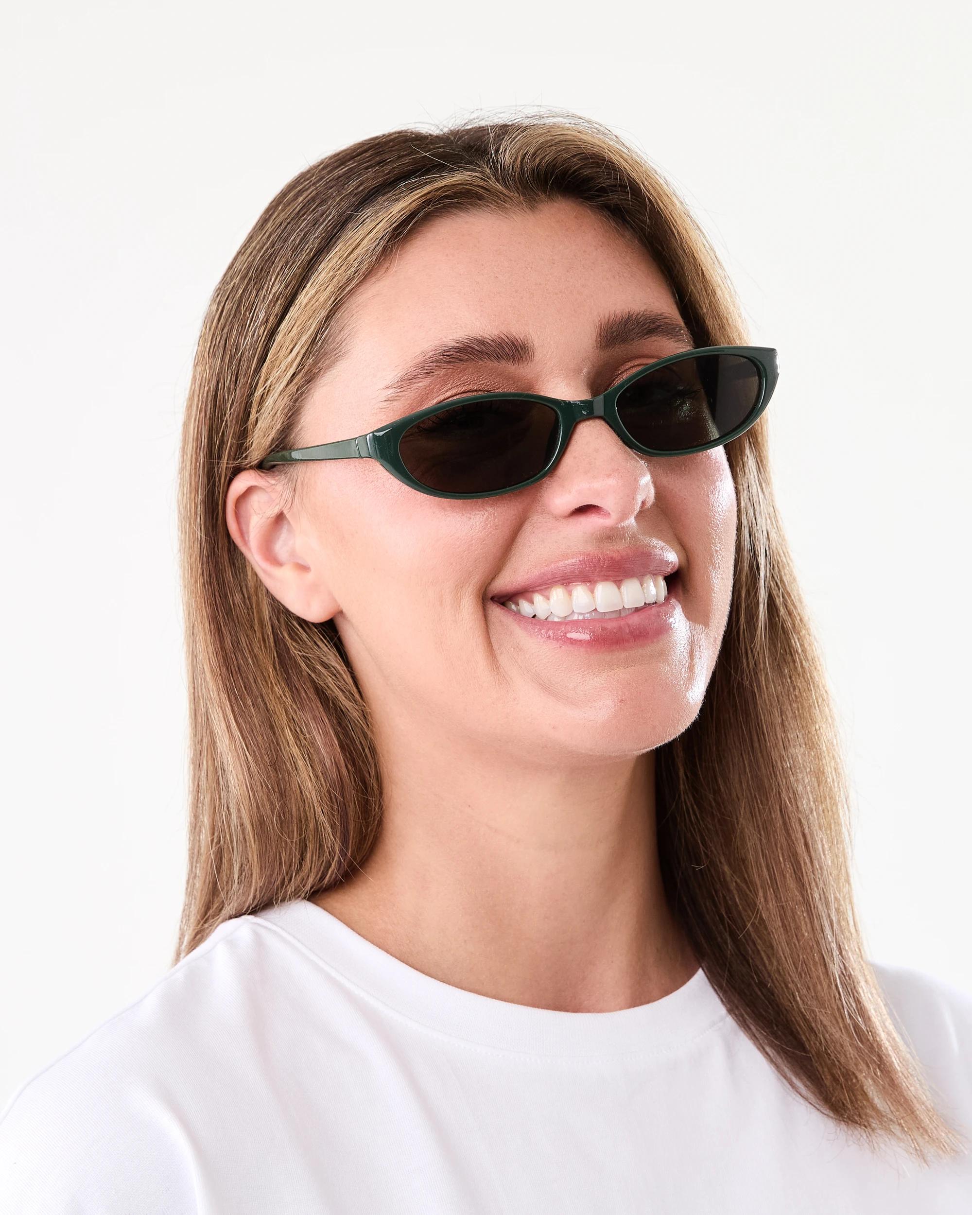 5 Thin Cat Eye Sunglasses Green1, 5 of 6