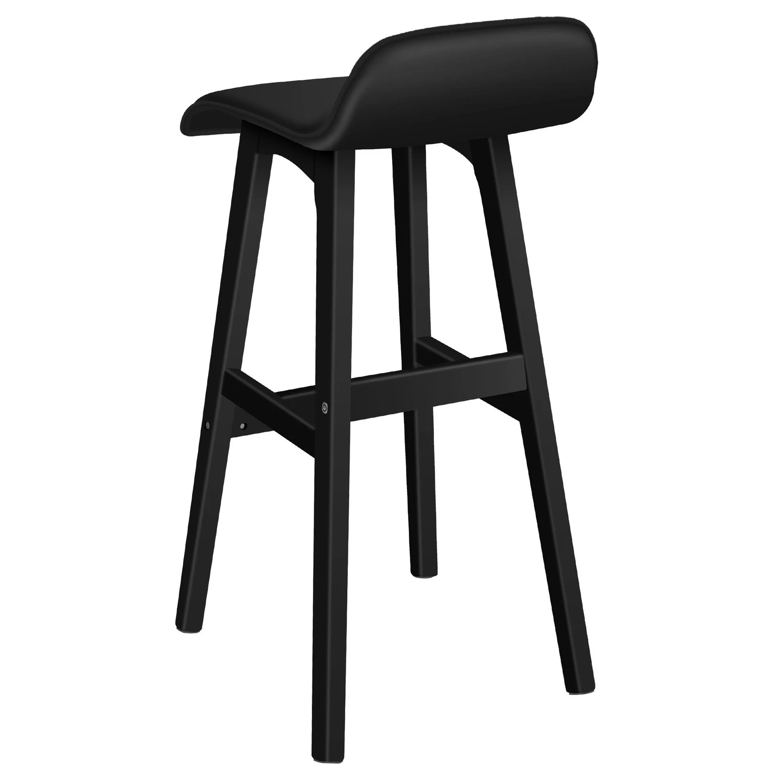 7 Alfordson 2x Wooden Bar Stools Kitchen Dining Chair Leather Samuel - Black, 7 of 10