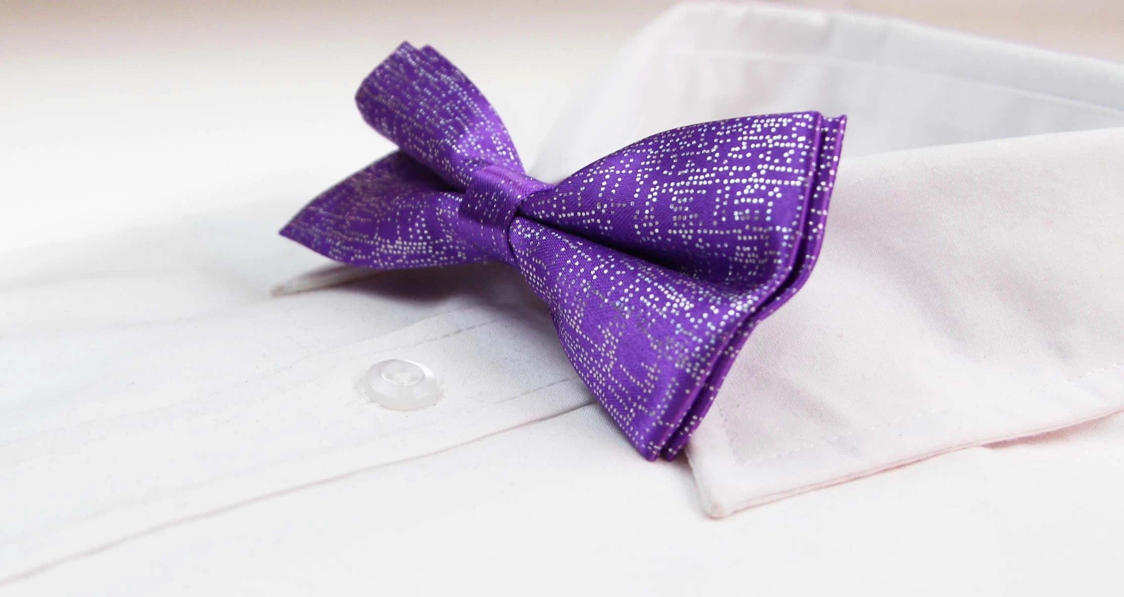 1 Zasel Mens Purple Sparkly Glitter Patterned Bow Tie - Purple, 1 of 4