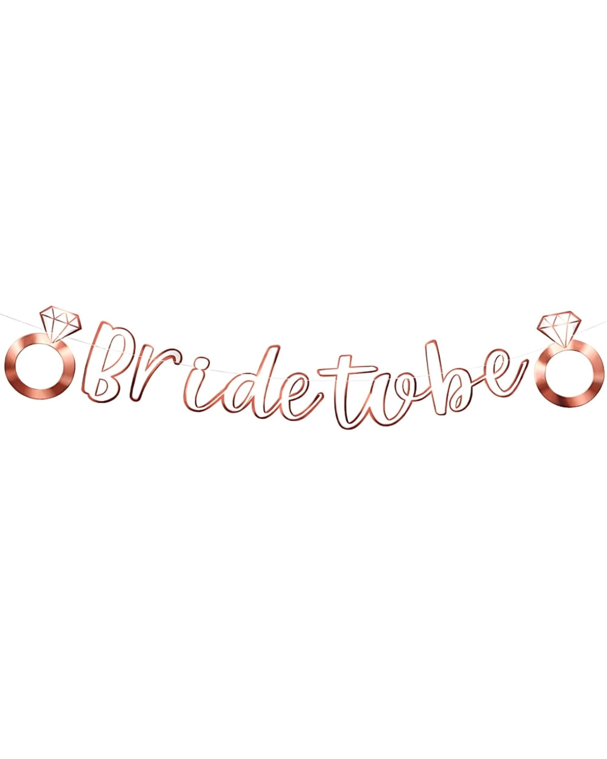 1 Party Maker Rose & White Bride To Be Banner 1.5m - Gold, 1 of 3