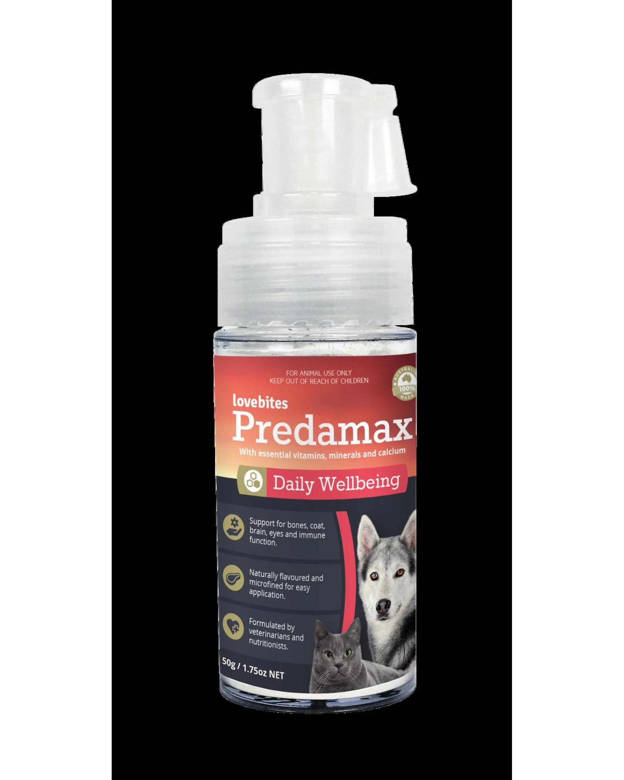 1 Vetafarm Lovebites Predamax Meal Topper Dogs & Cats Daily Wellbeing 50g, 1 of 1