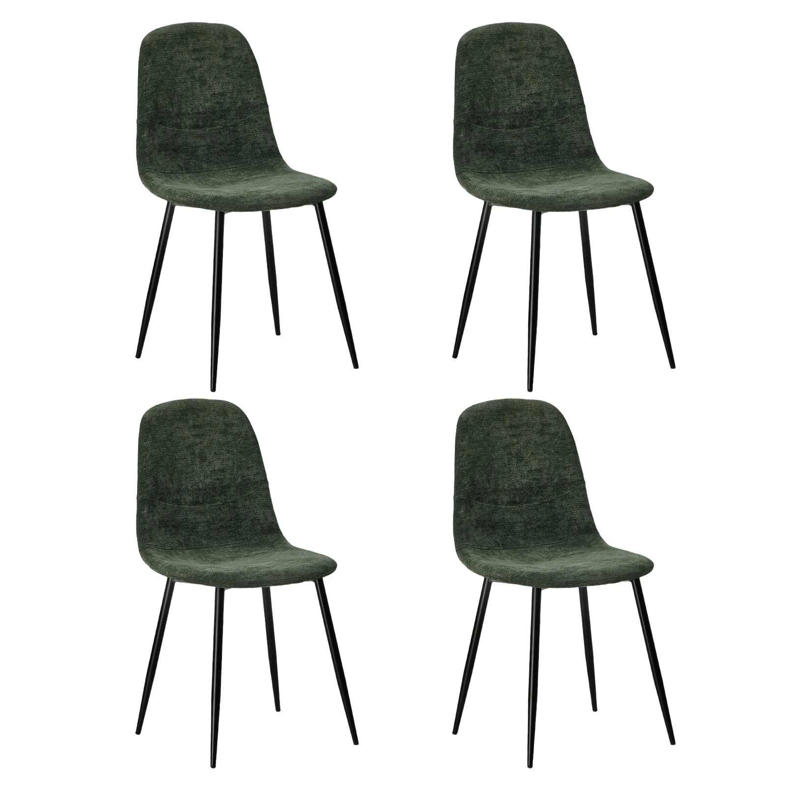 1 Oikiture 4x Dining Chairs Kitchen Accent Chair Lounge Room Chenille - Green, 1 of 9