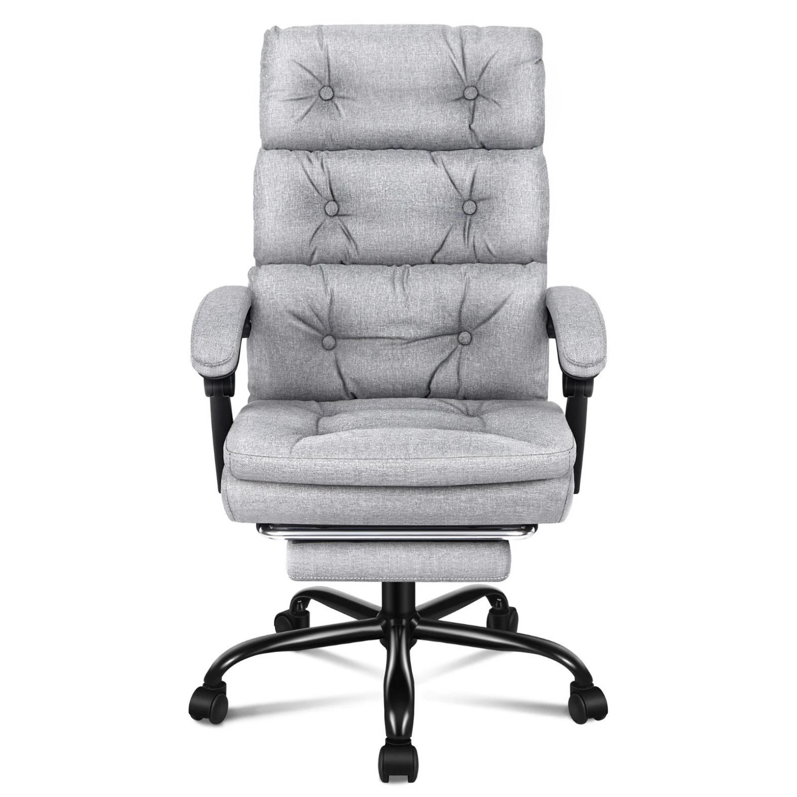 3 Alfordson Office Chair Executive Computer Fabric Work Seat Recliner Gaming - Grey, 3 of 10