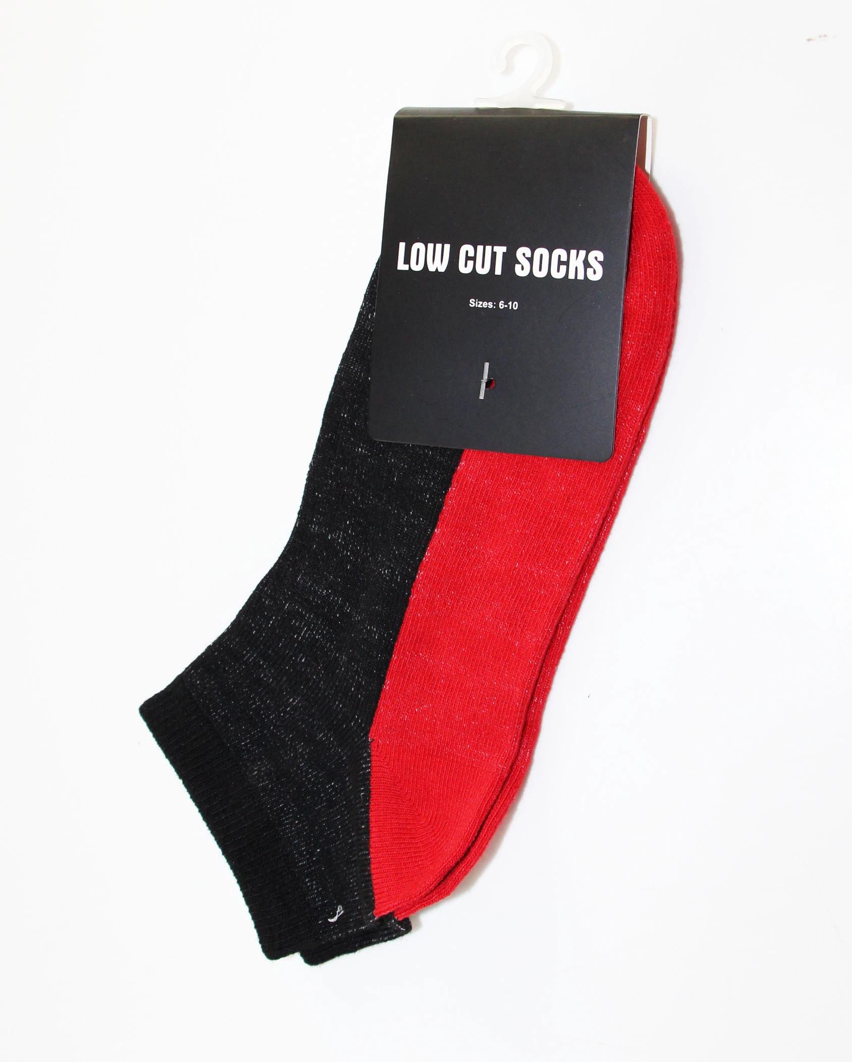 1 Zasel 1 Pair Mens Low Cut Sport Casual Socks BLACK & RED, 1 of 1