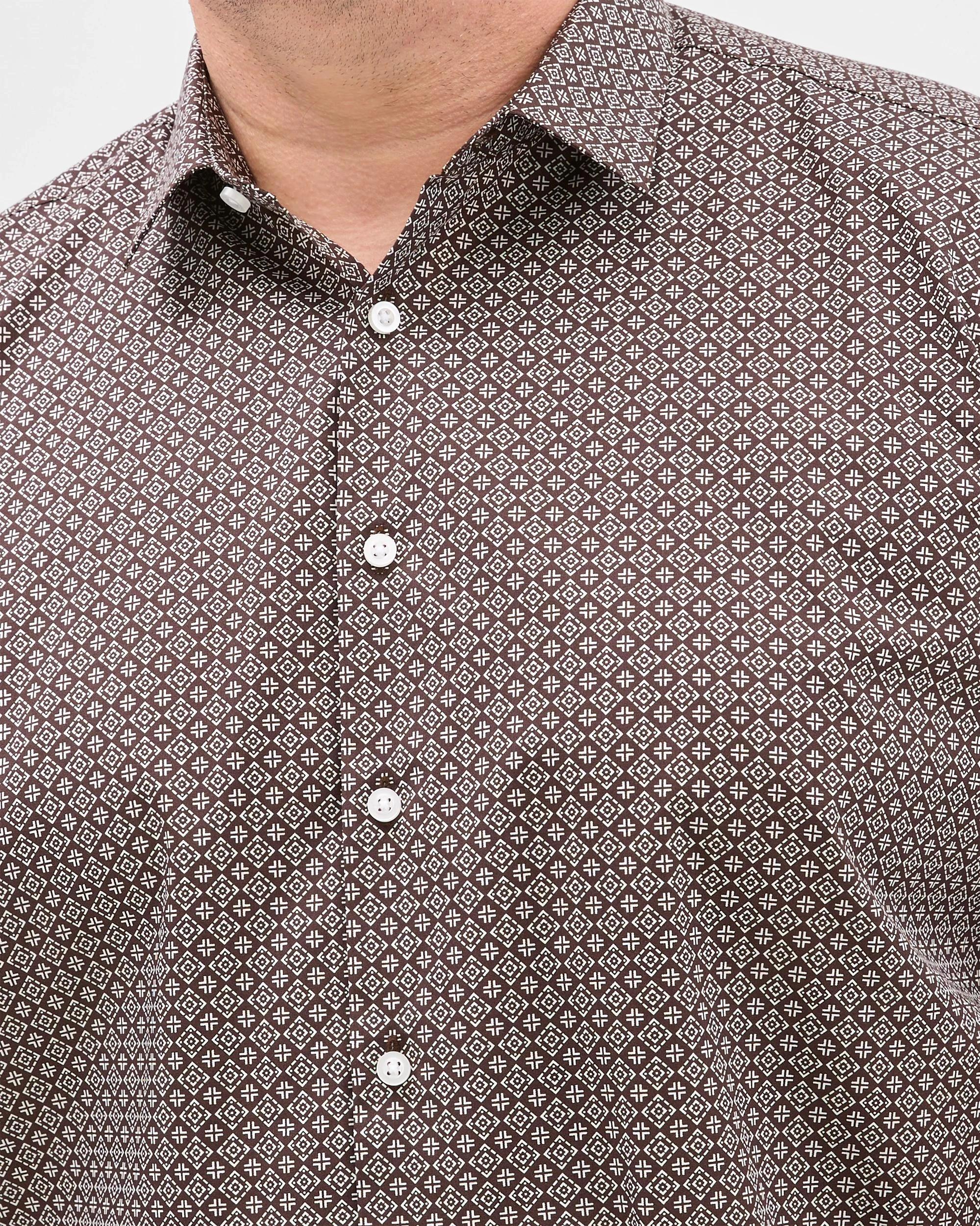 3 Target Man Plus Plus Size Australian Cotton Short Sleeve Print Shirt CHOC, 3 of 6