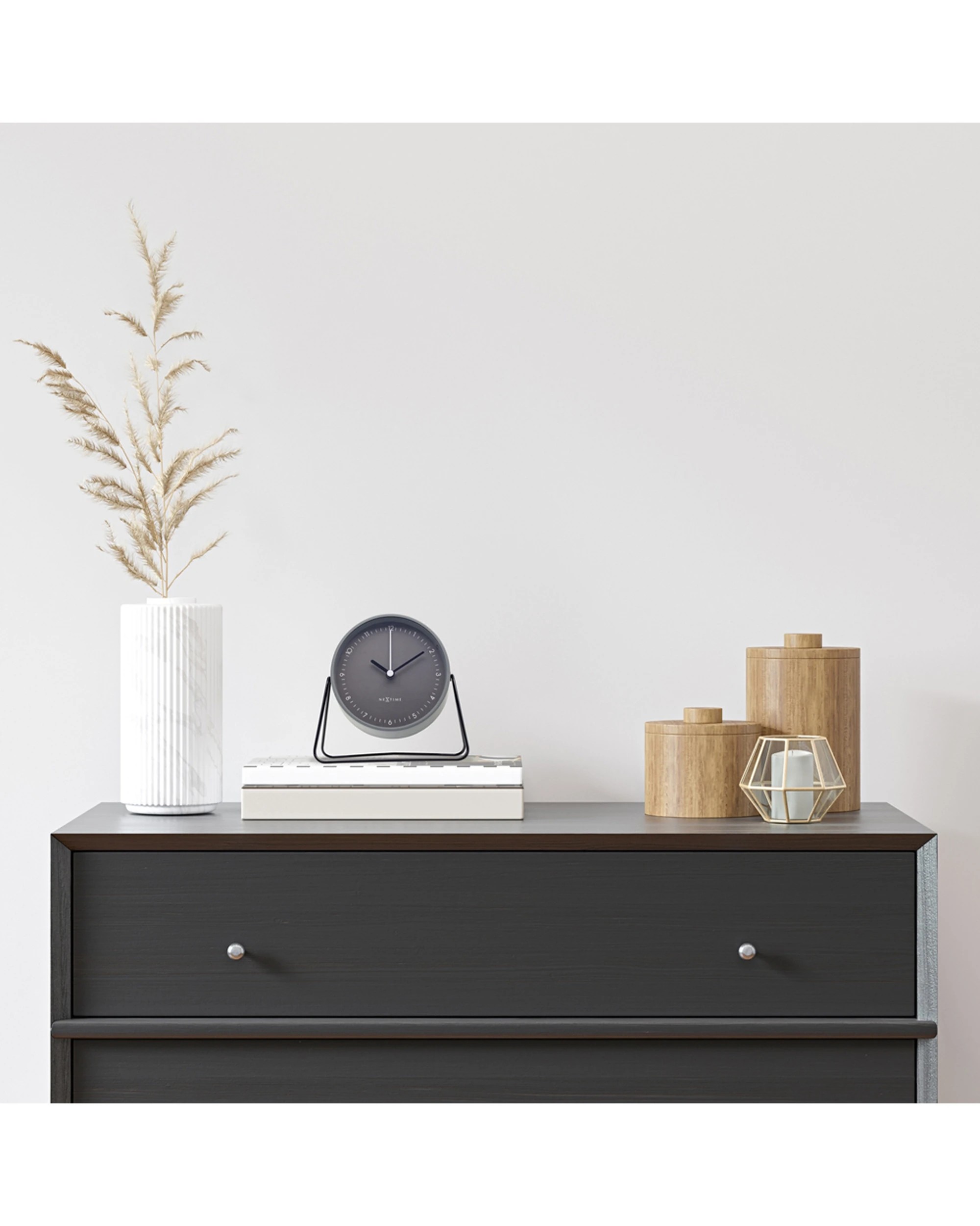 6 NEXTIME Berlin Table Alarm Clock Silent Movement With Night Light - Grey, 6 of 7