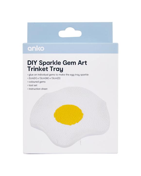DIY Sparkle Gem Art Trinket Tray - Egg