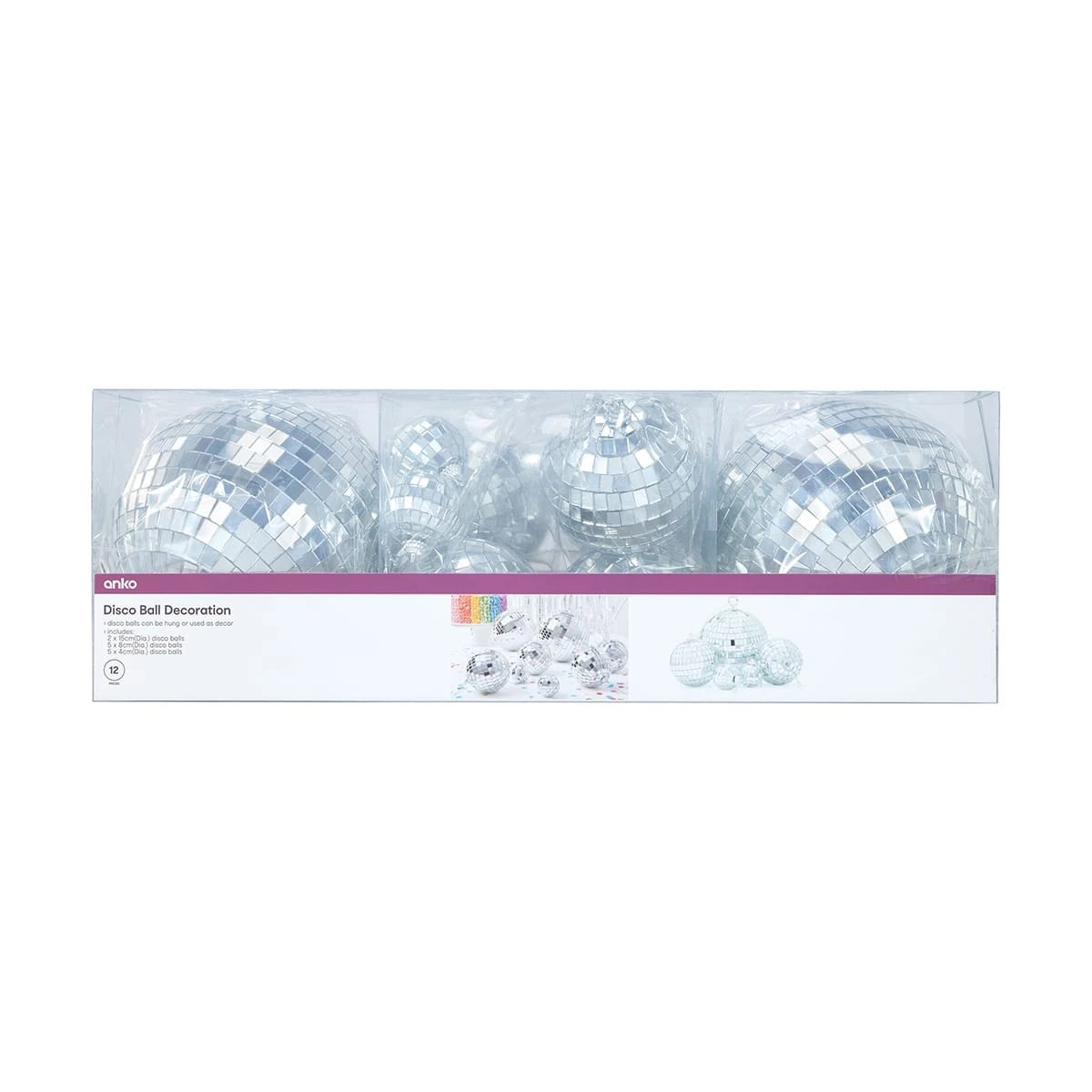 8 12 Piece Disco Ball Decoration Pack, 8 of 8