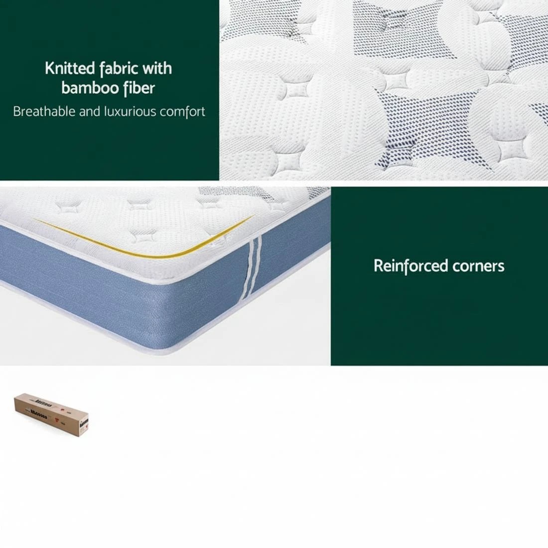 5 25cm Giselle Mattress Single Bed Pocket Spring Mattresses - Single Bed - White, 5 of 5