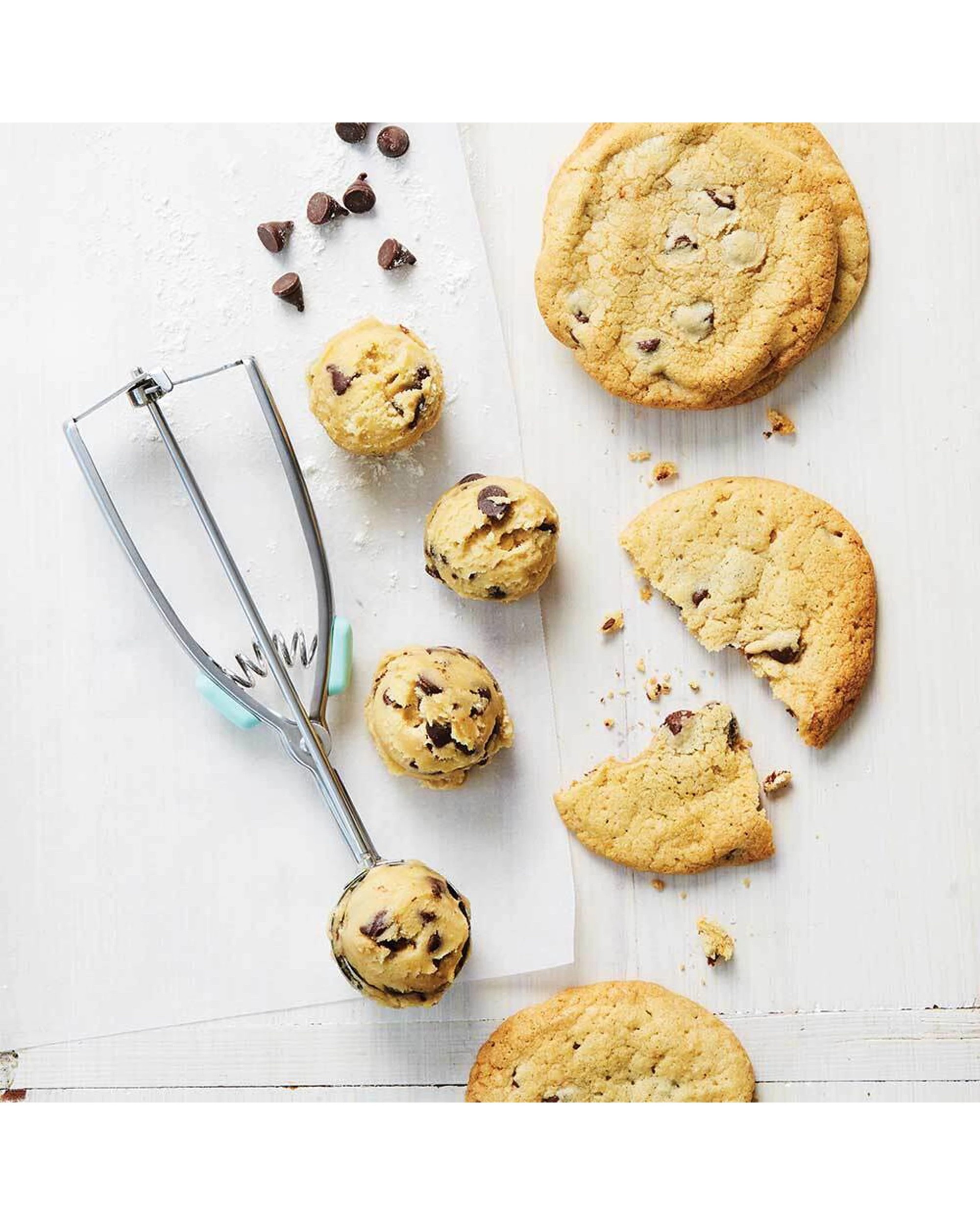 3 Wiltshire Stainless Steel Silicone Cookie Dough Scooper 6cm - Silver, 3 of 3