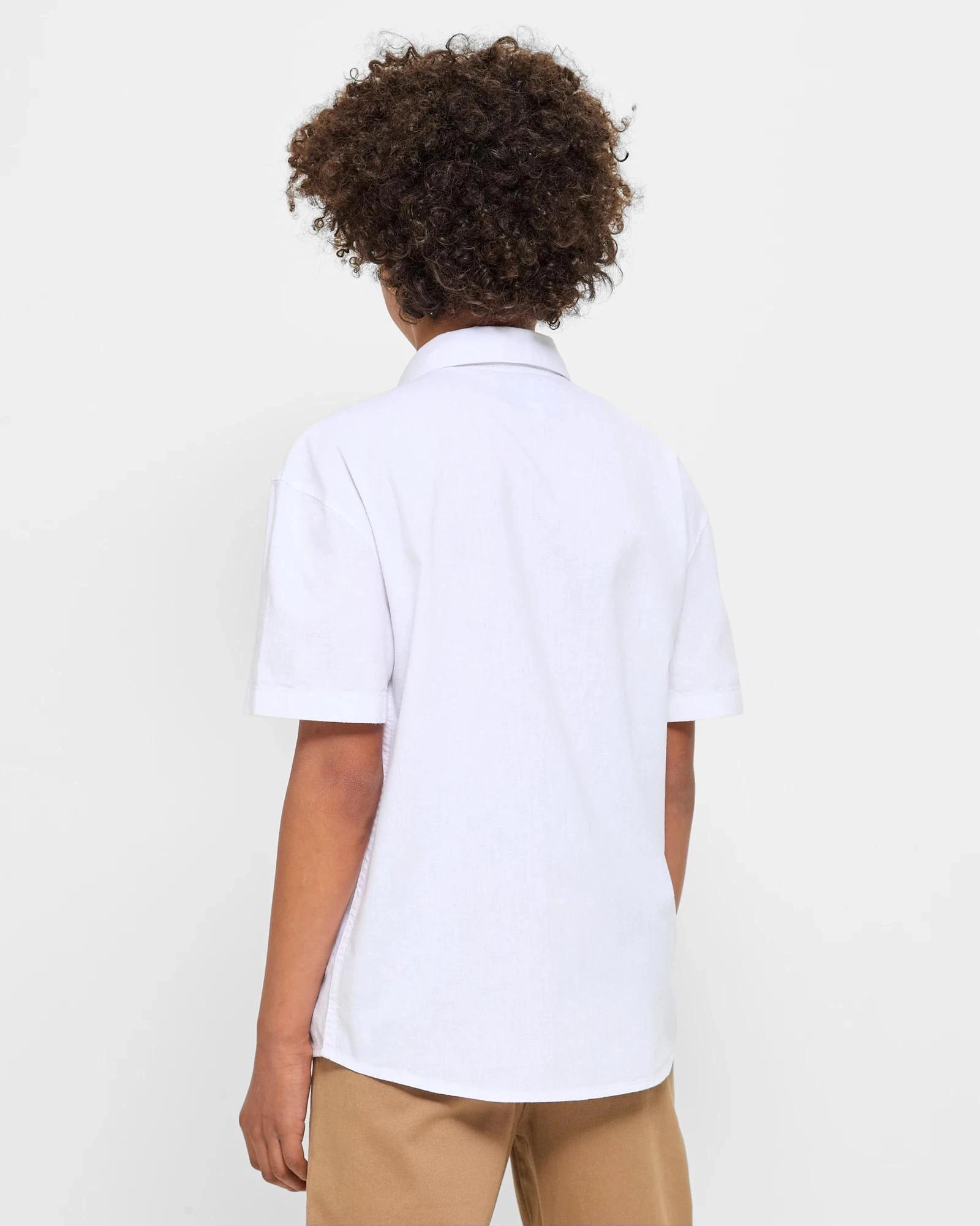 3 Target Linen Blend Short Sleeve Shirt WHITE, 3 of 3