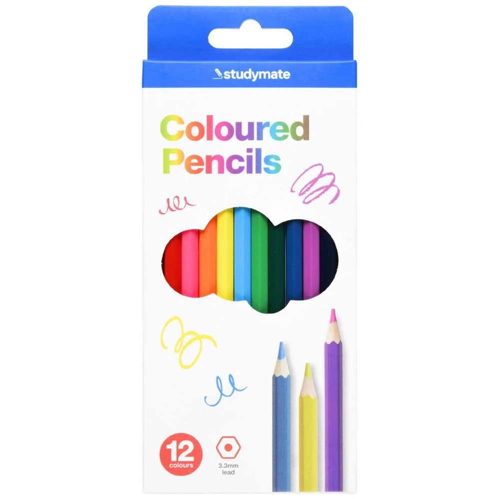1 Studymate Coloured Pencils 12 Pack, 1 of 3
