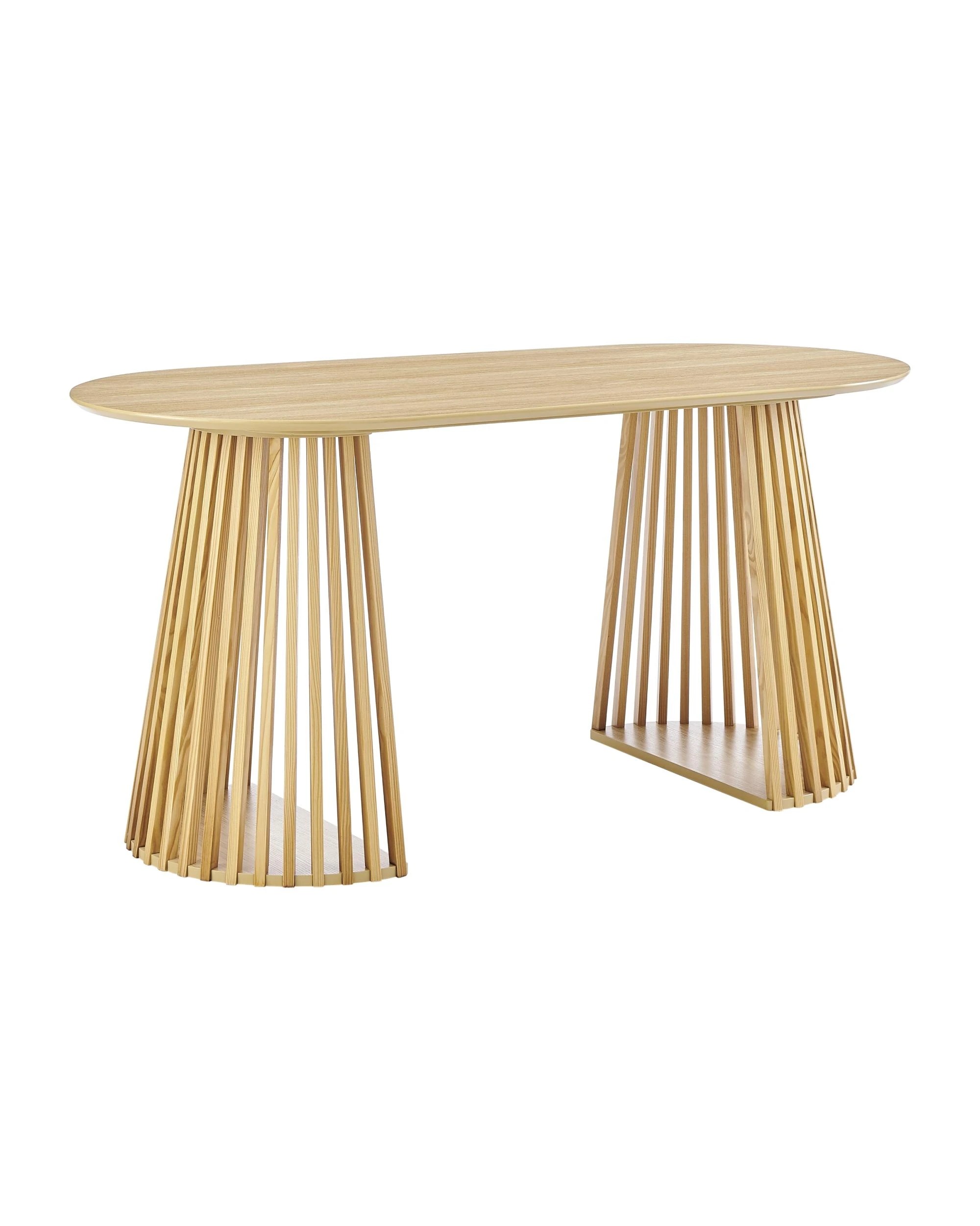 1 Kodu Oval Rounded Dining Table 160cm Oak - Natural, 1 of 7