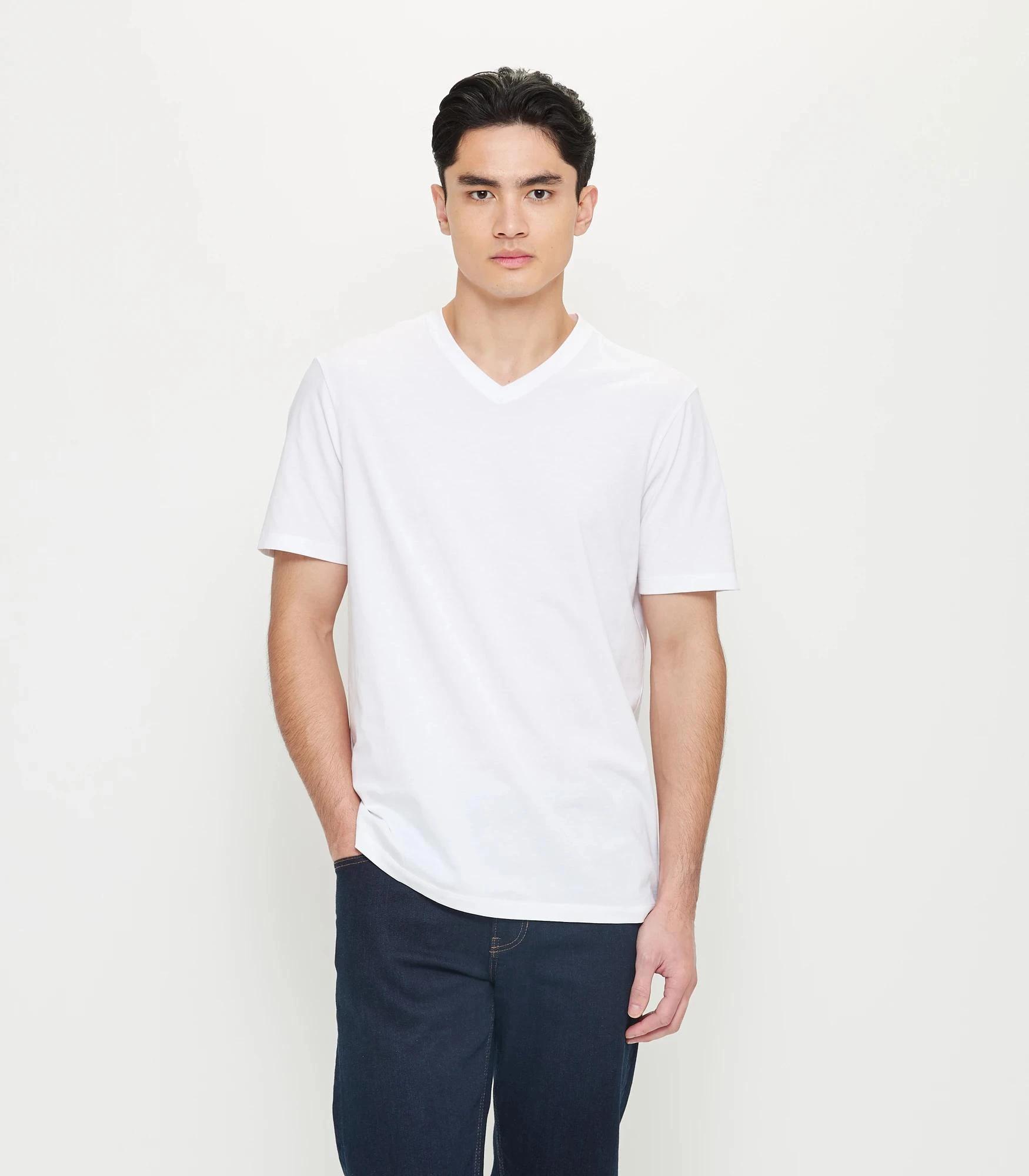 1 Target Australian Cotton V-Neck T-Shirt WHITE, 1 of 7