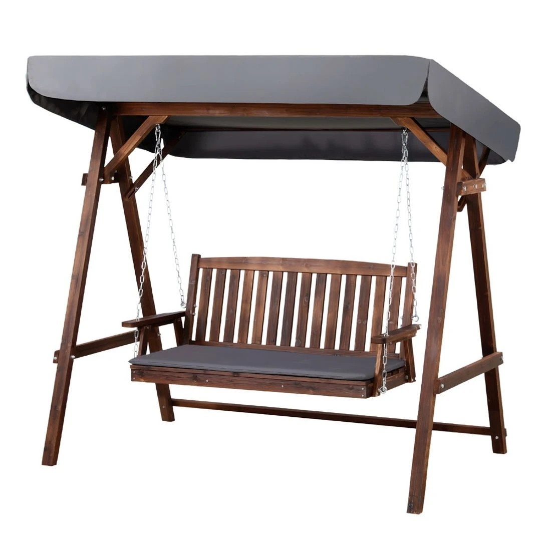 2 Gardeon Outdoor en Swing Chair Garden Bench Canopy Cushion 3 Seater Charcoal - Grey, 2 of 7