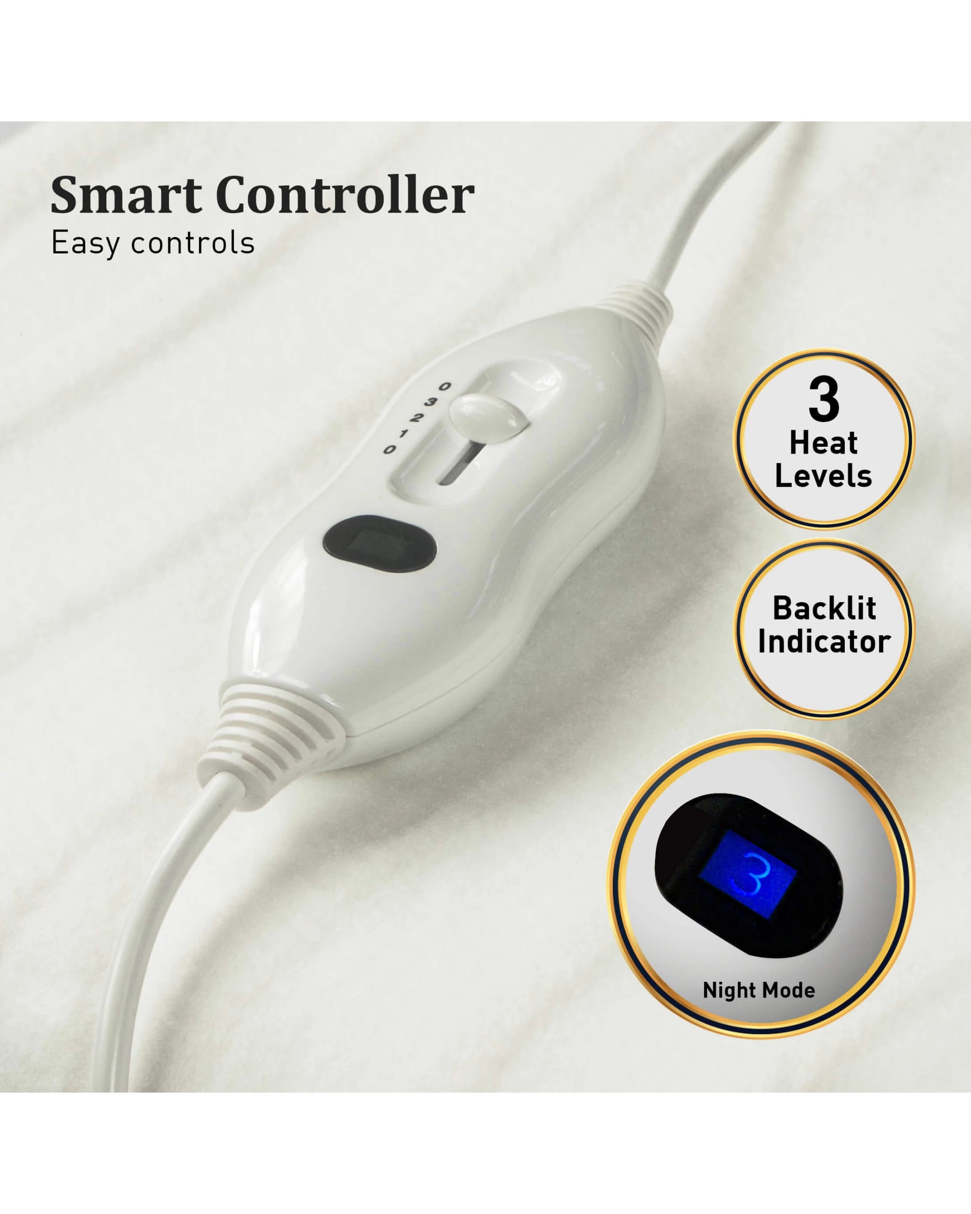 7 Laura Hill Heated Electric Blanket Fitted Polyester - White - Queen Bed, 7 of 10