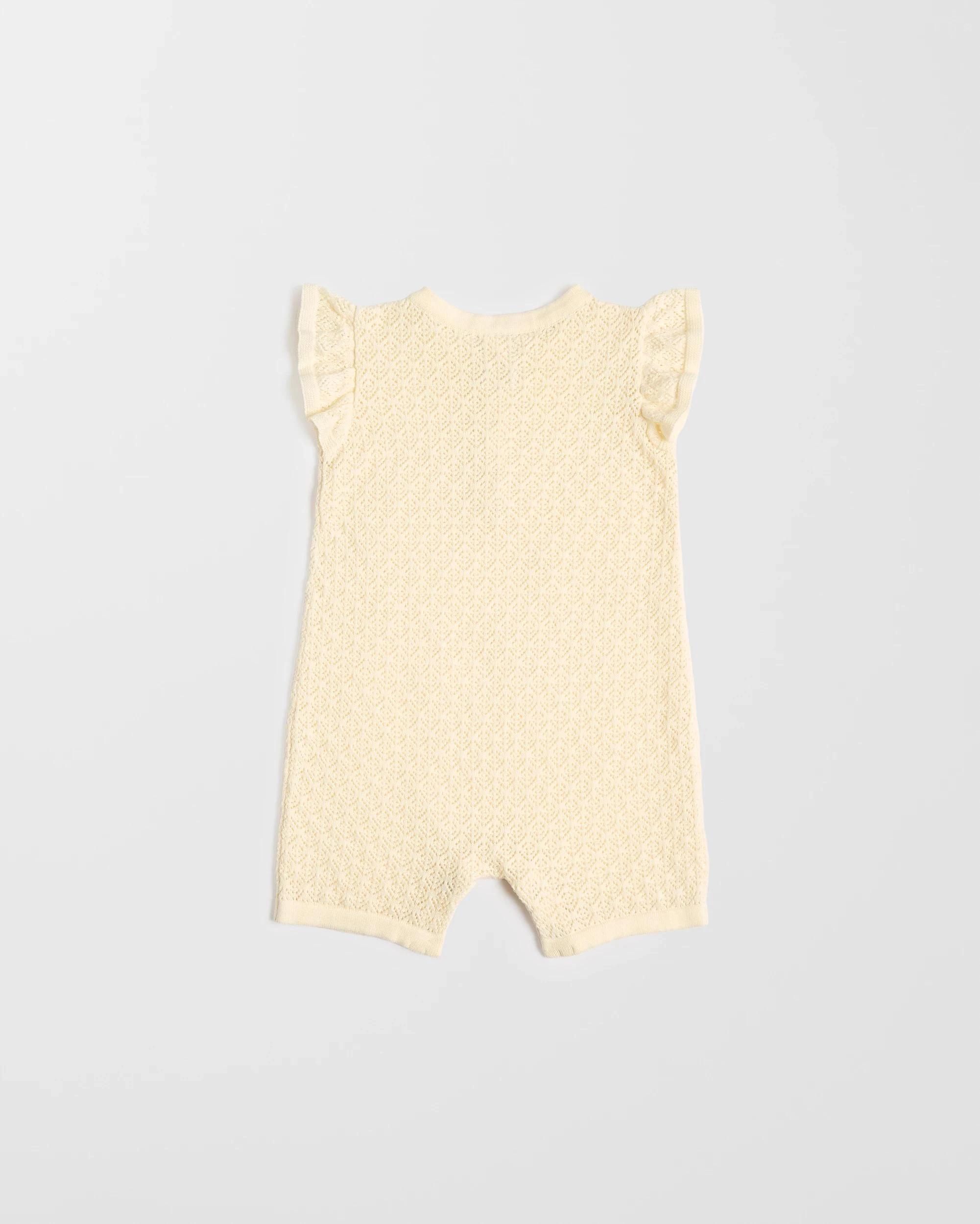 3 Target Organic Cotton Baby Knit Romper CREAM, 3 of 3