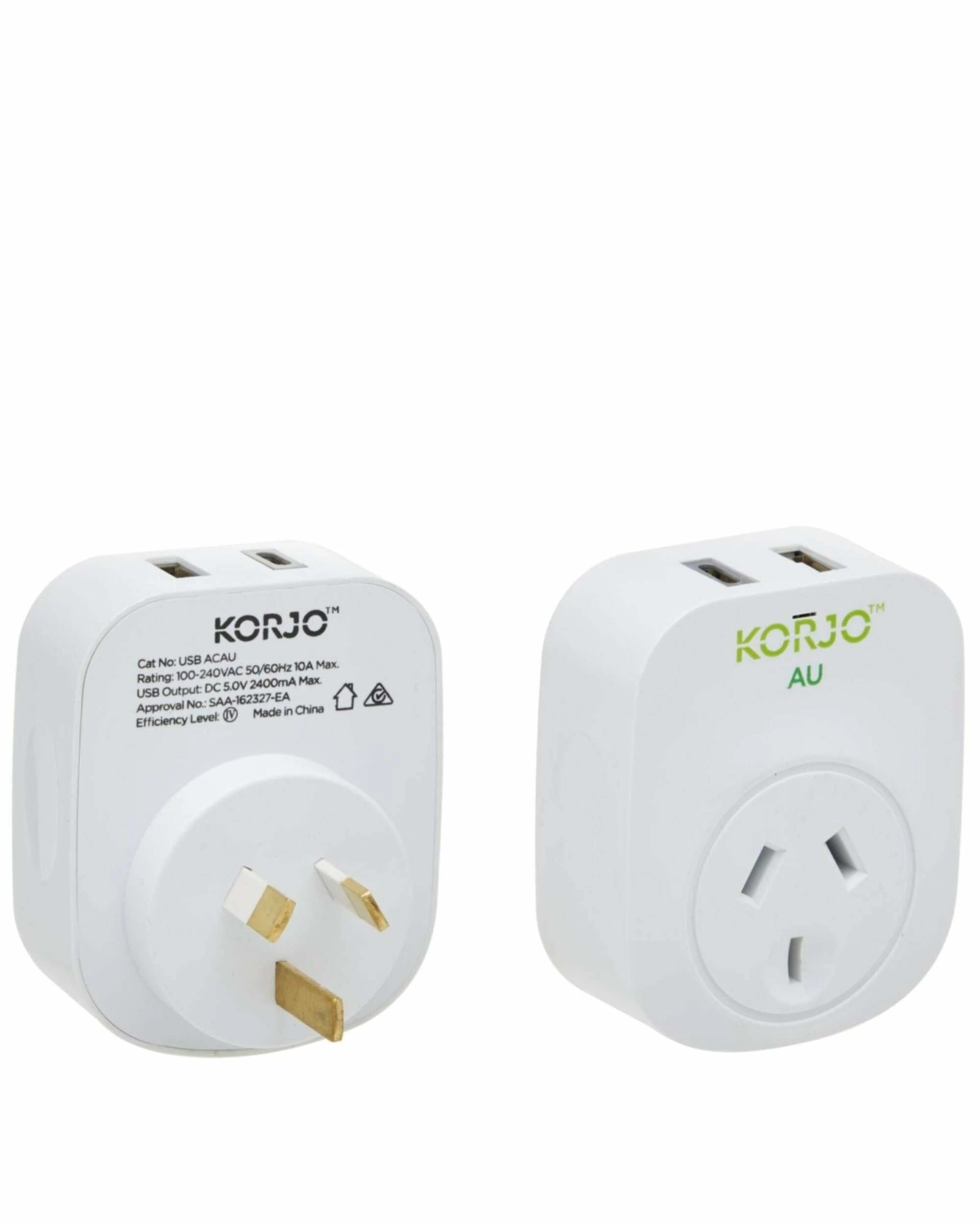 4 Korjo Inbound Travel Adaptor Plug with USB-C + USB-A - Aus / NZ - White, 4 of 5
