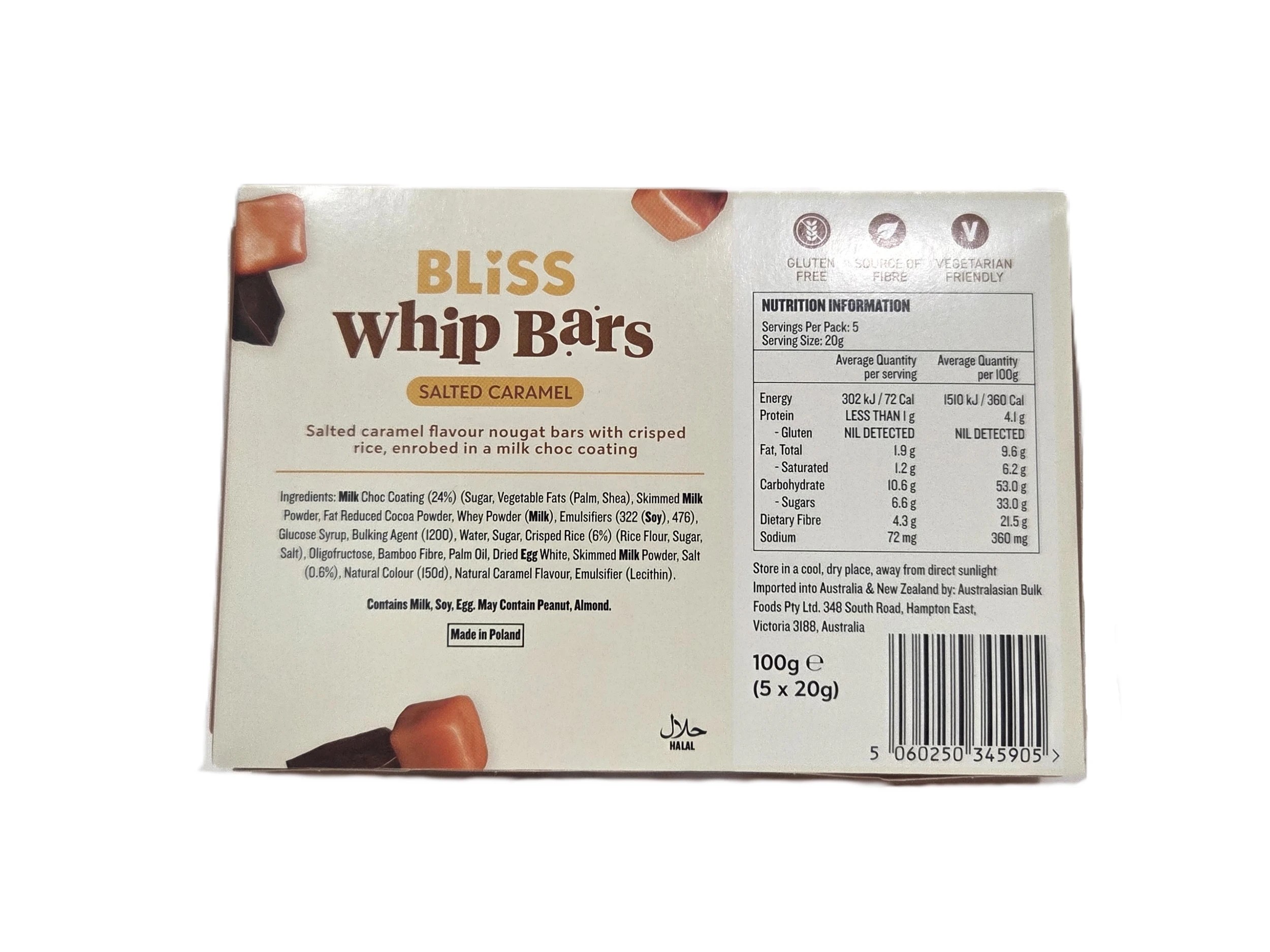 2 5 Pack Bliss Whip Bars 100g - Salted Caramel, 2 of 2